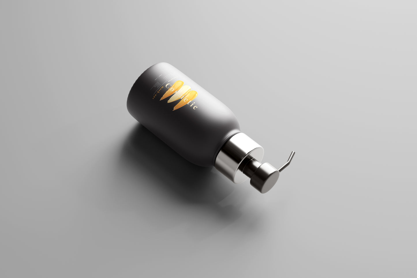 Dark Color Plastic Pump Dispenser Bottle Mockup