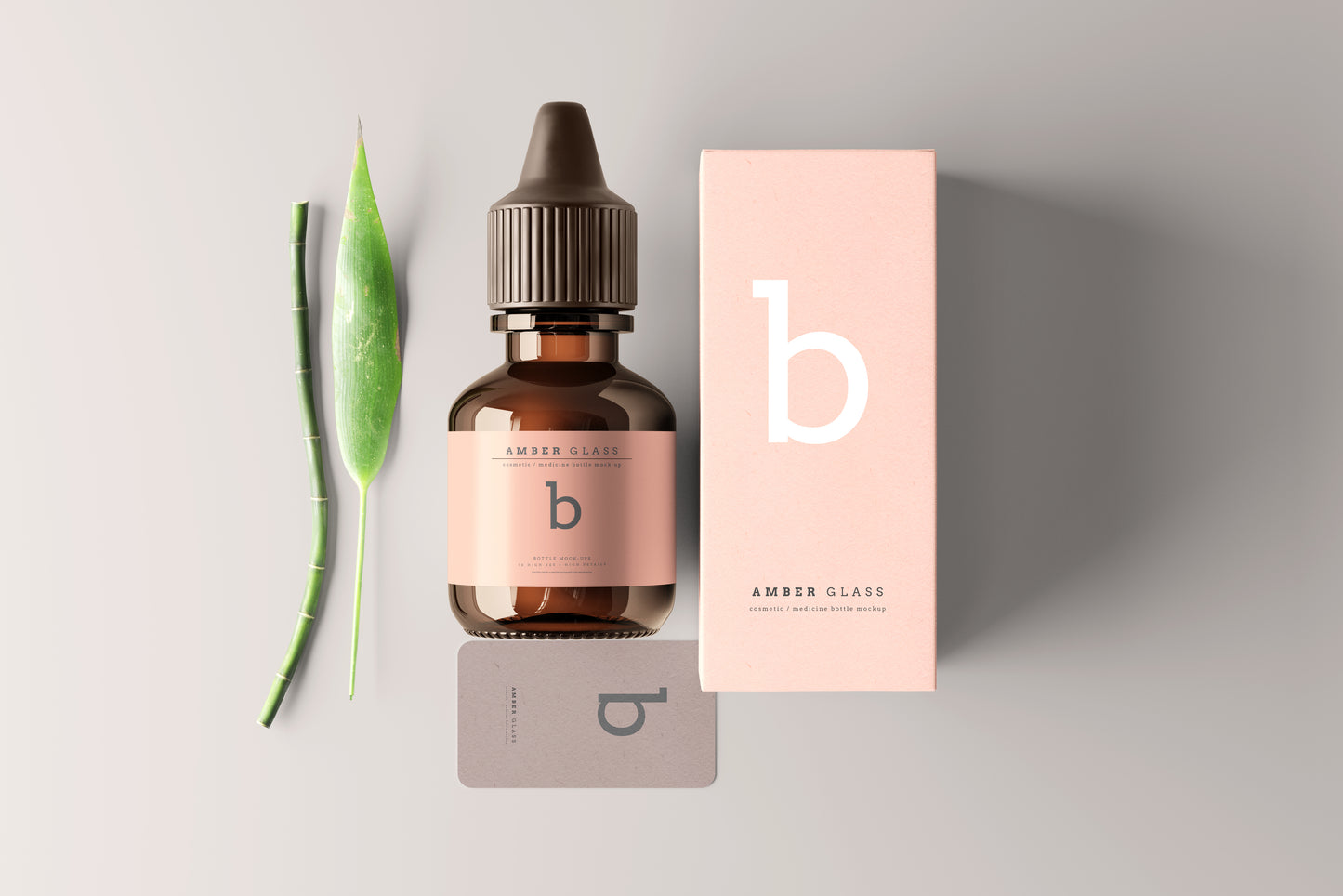 Amber Glass Bottle Mockups