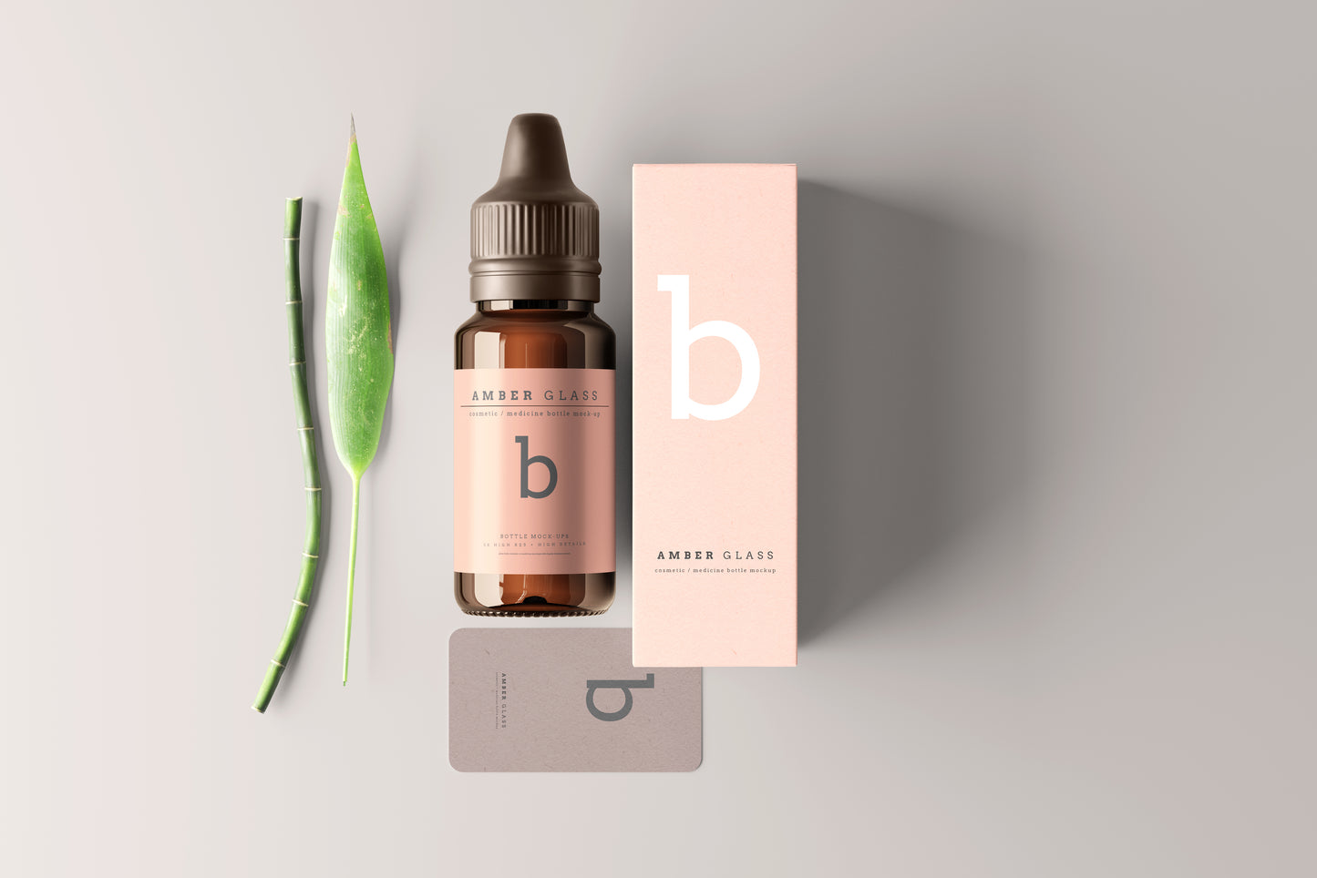 Amber Glass Dropper Bottle Mockups