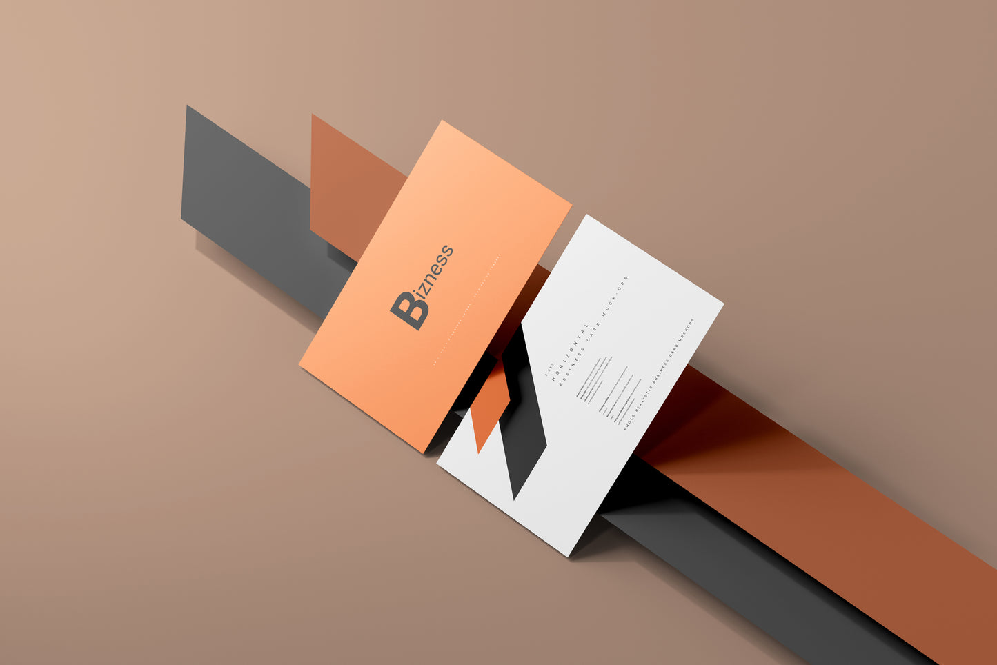Horizontal Business Cards Mockup