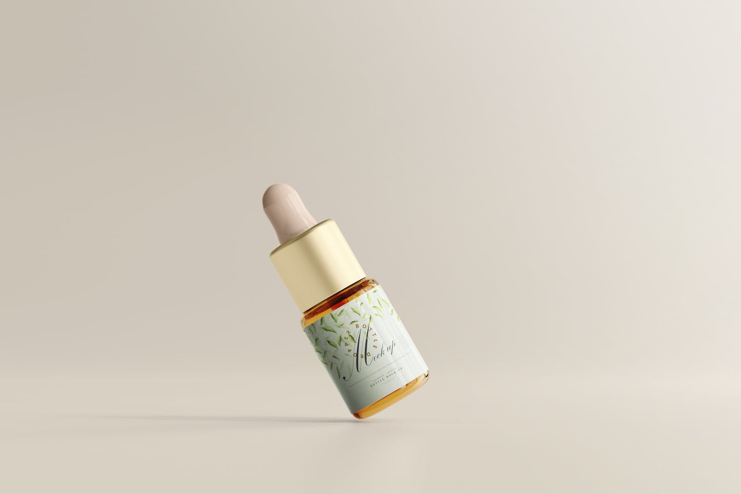 Amber Glass Dropper Bottle Mockup
