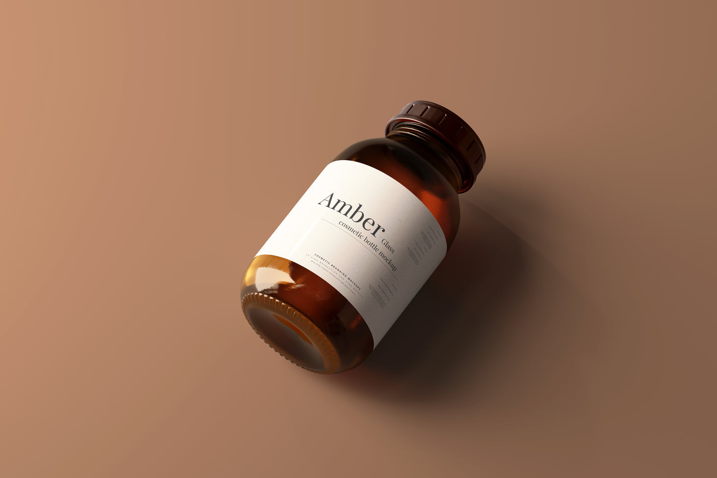 Amber Glass Bottle Mockup