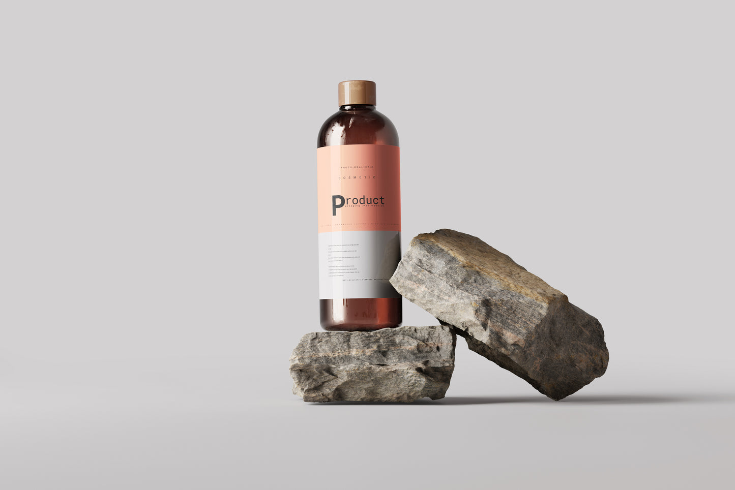 Amber Glass Bottle Mockup