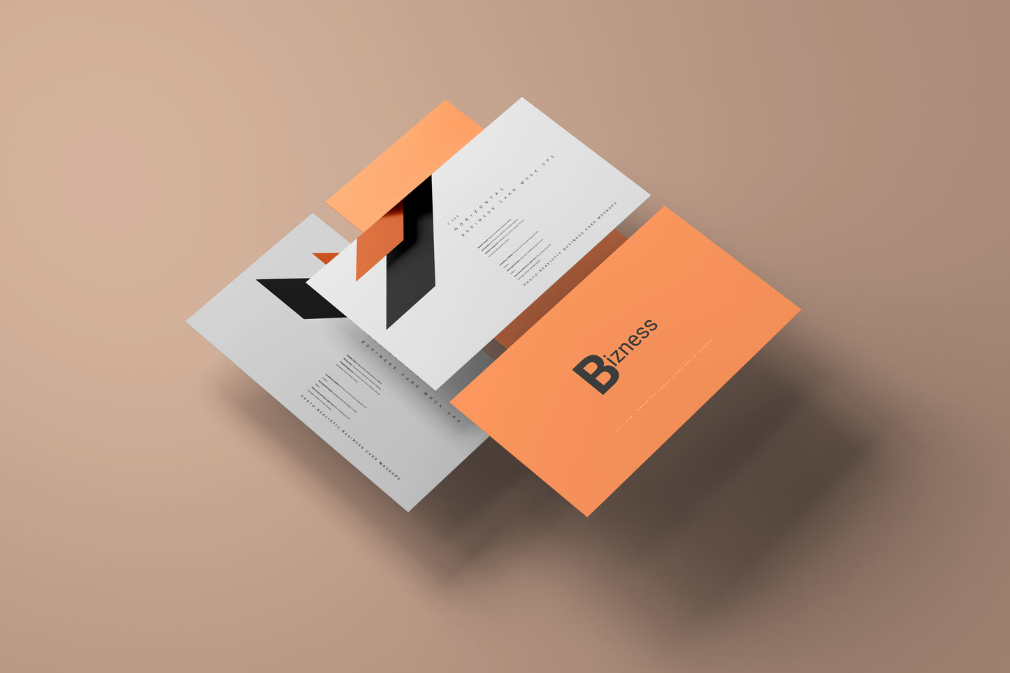 Horizontal Business Cards Mockup
