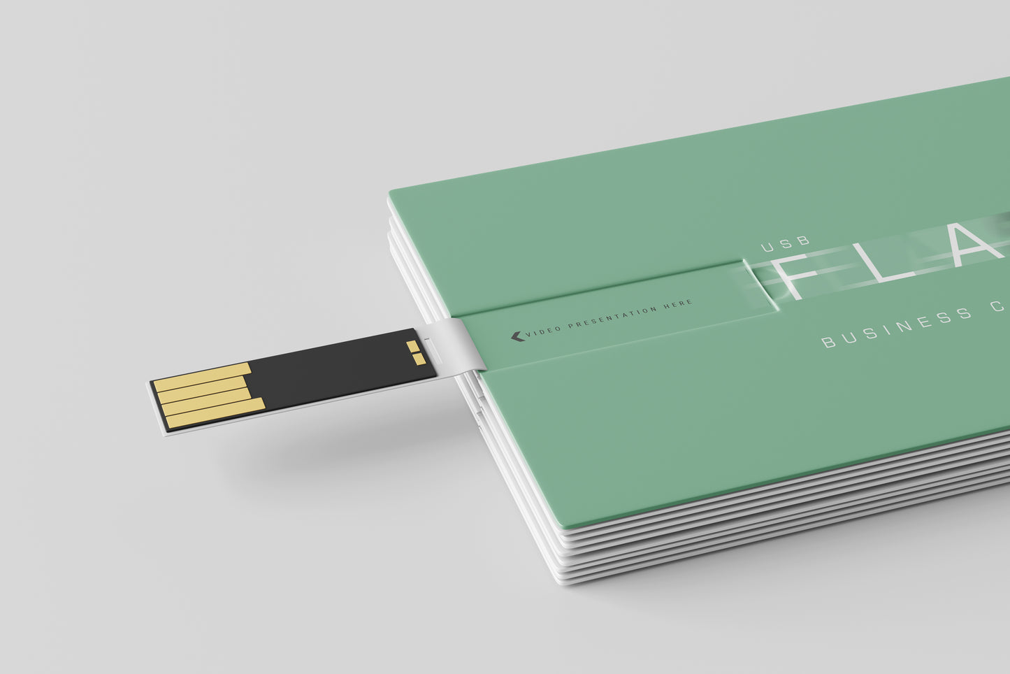 USB Flash Drive Business Card Mockup