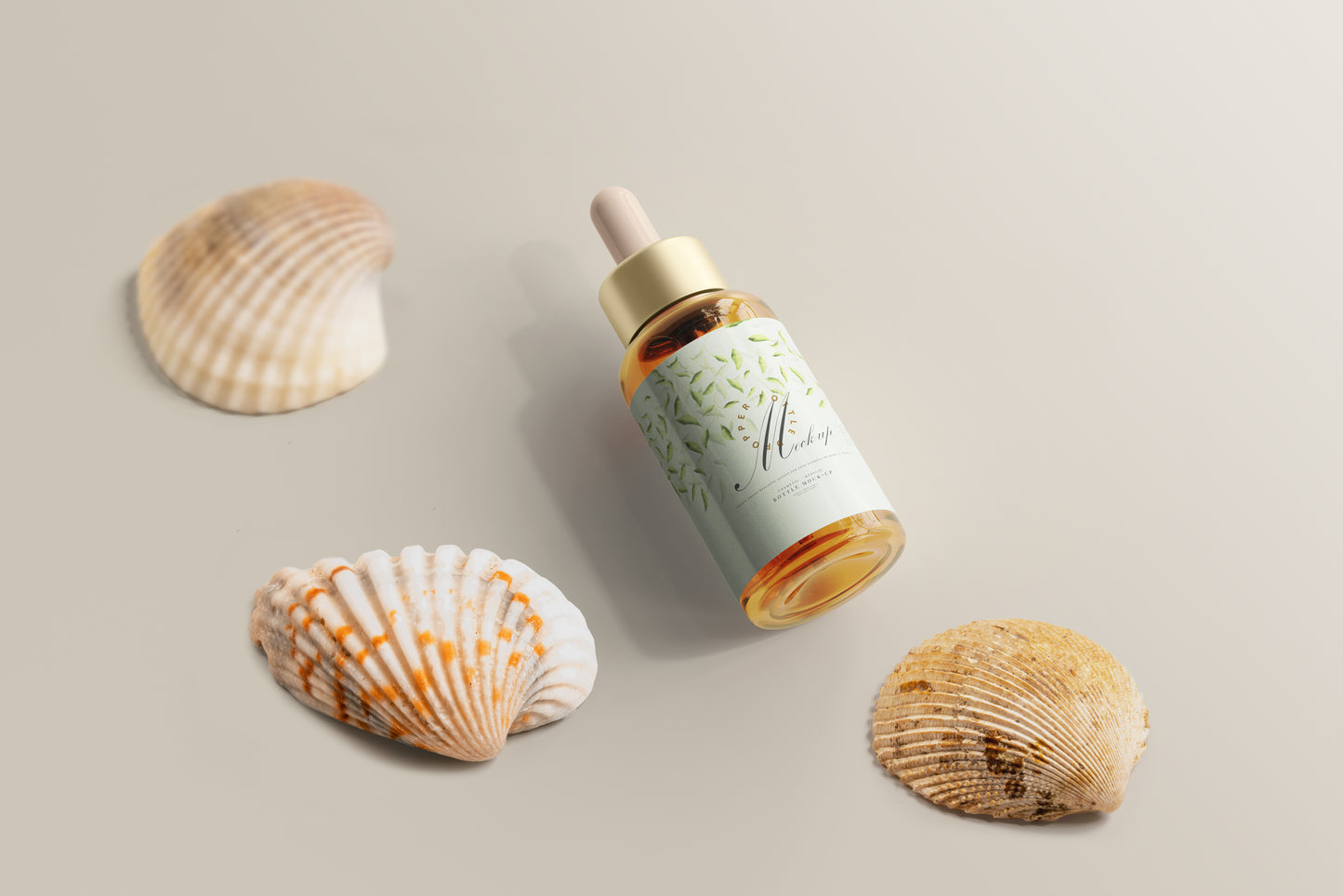 Amber Glass Dropper Bottle Mockup
