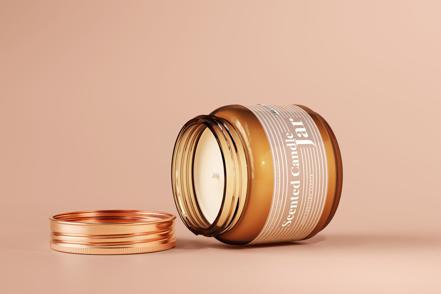 Amber Glass Candle Jar Mockups