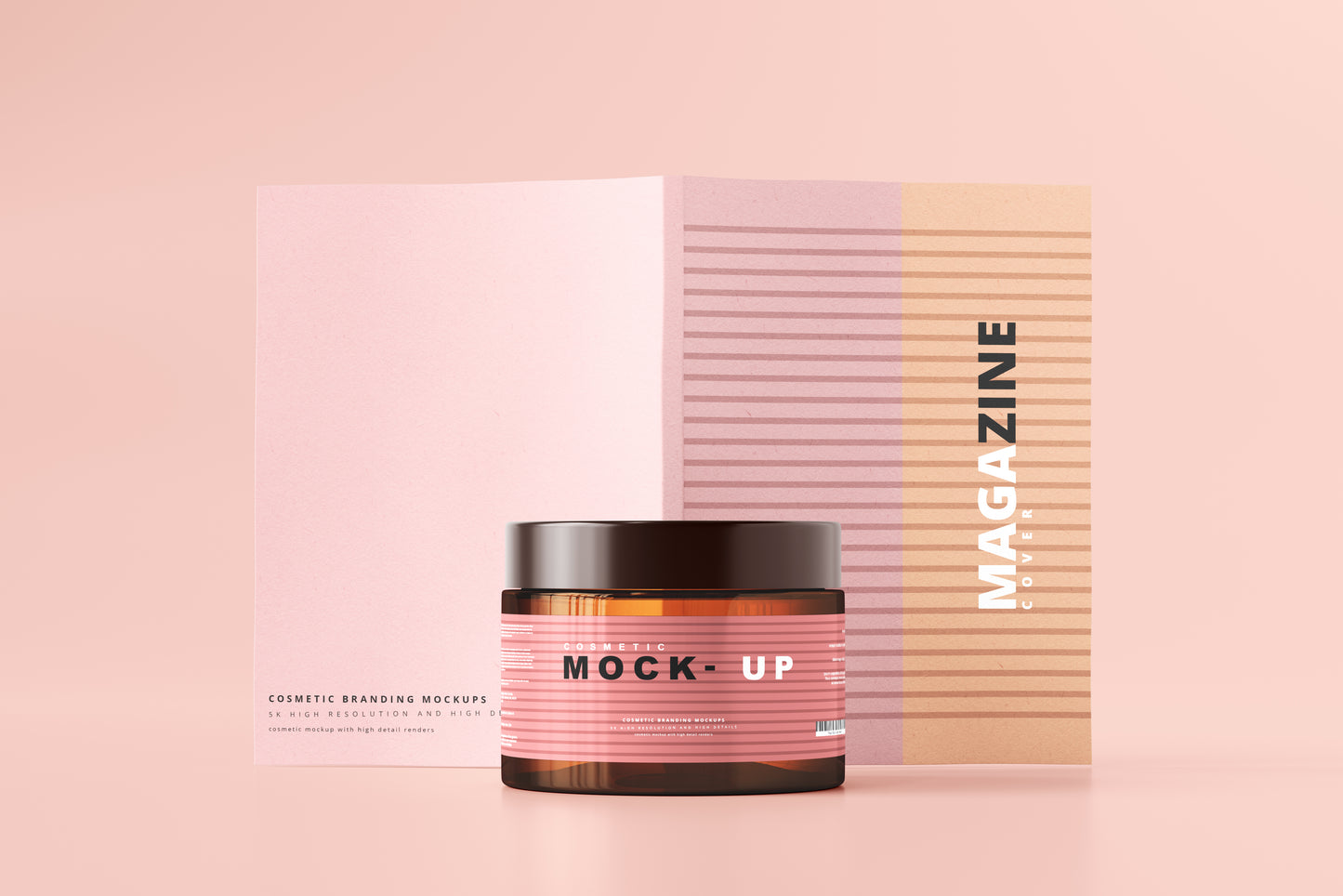 Amber Glass Cosmetic Jar Mockups