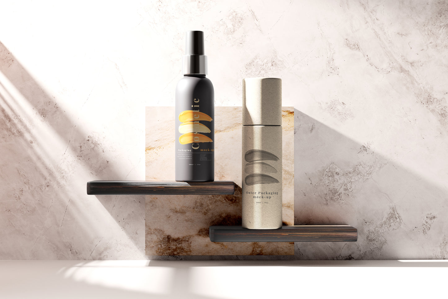 Dark Color Plastic Spray Bottle Mockup