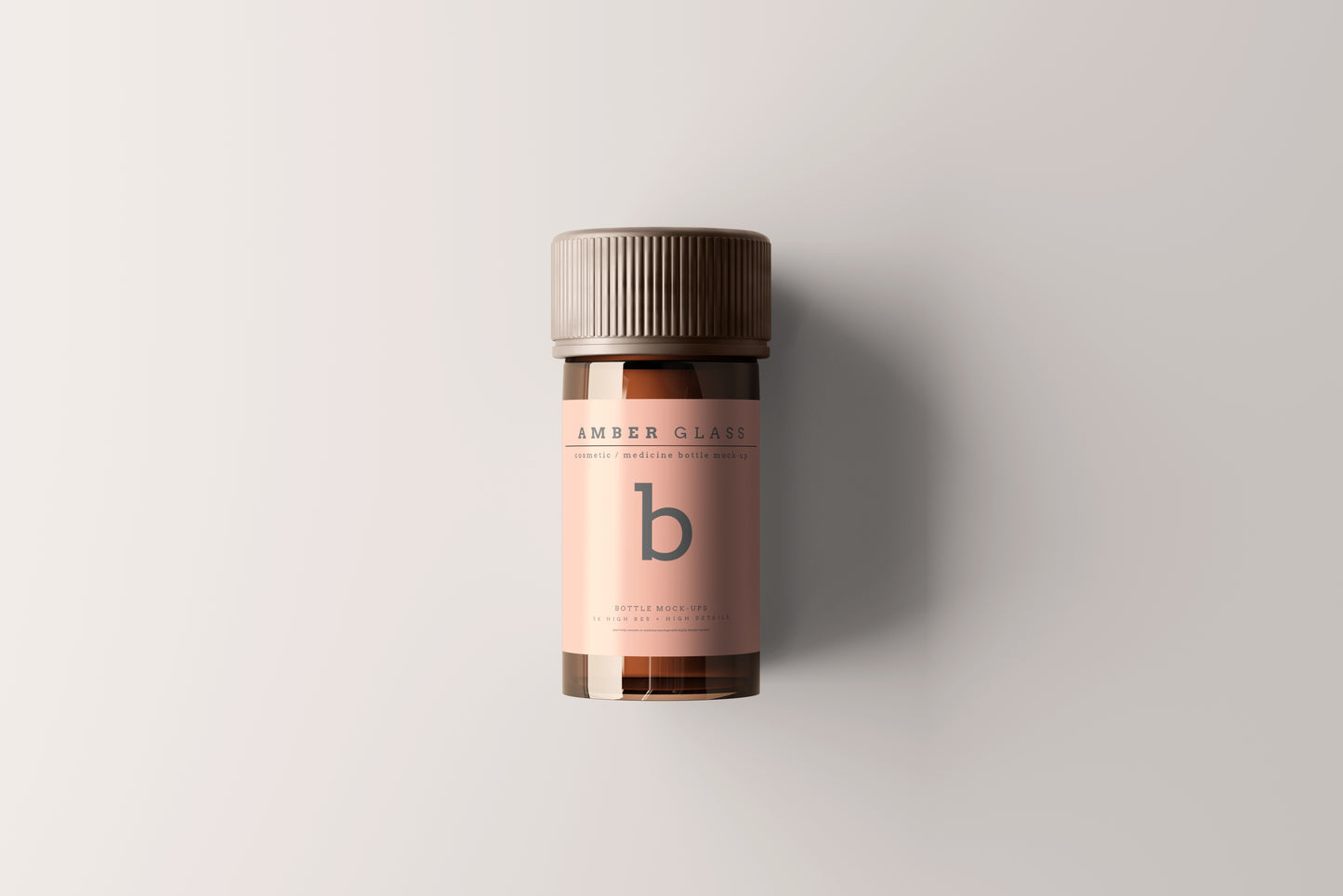 Amber Glass Bottle Mockup
