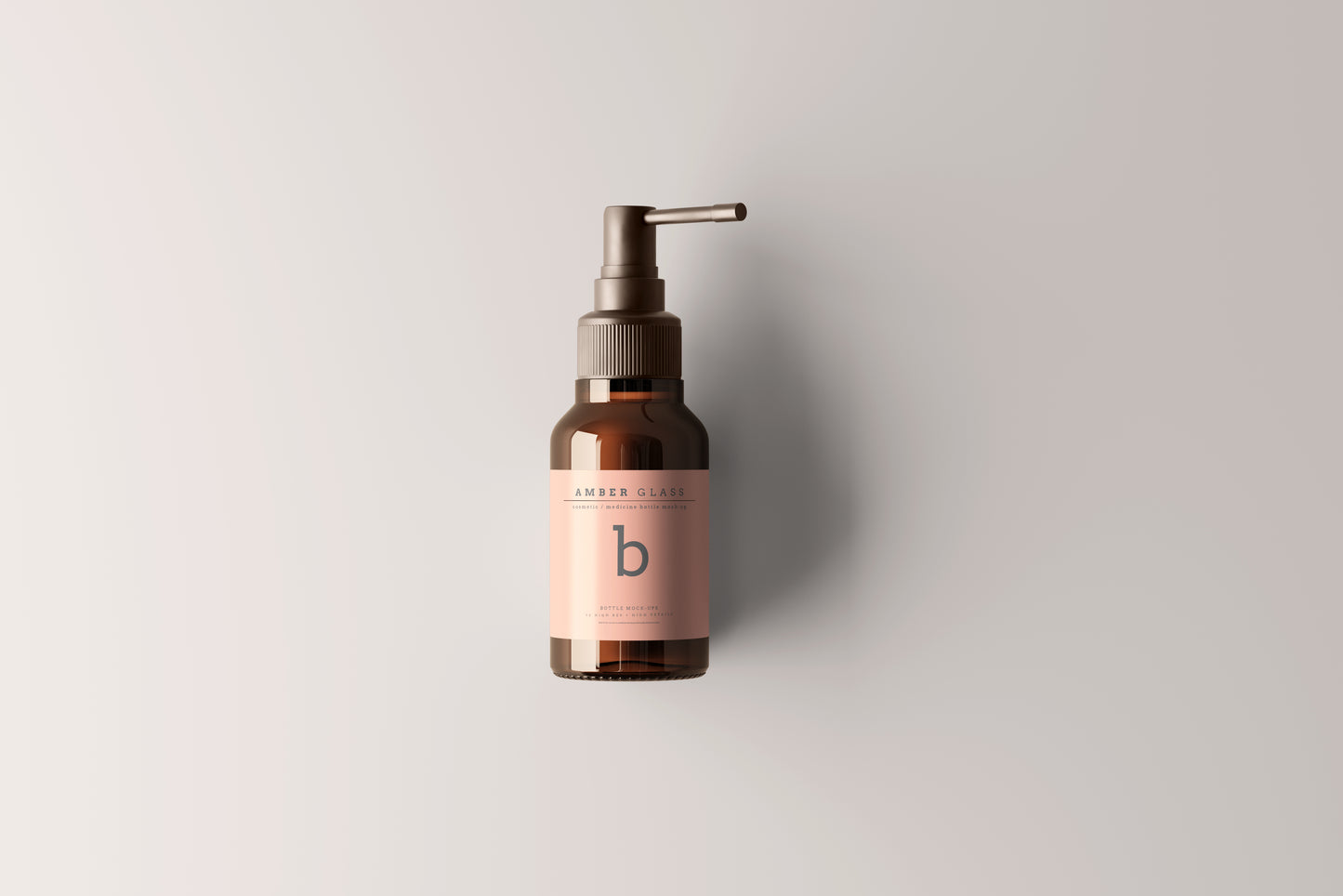 Amber Glass Throat Spray Bottle Mockups