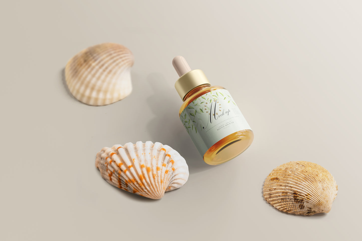 Amber Glass Dropper Bottle Mockup