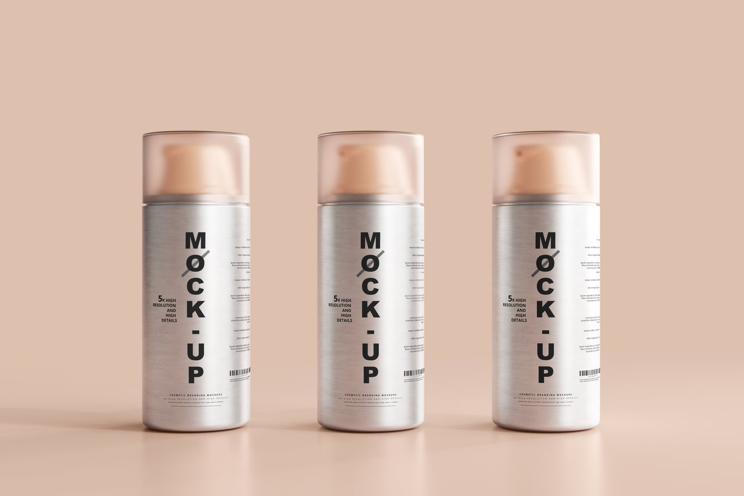 Aluminum Body Cosmetic Pump Bottle Mockup