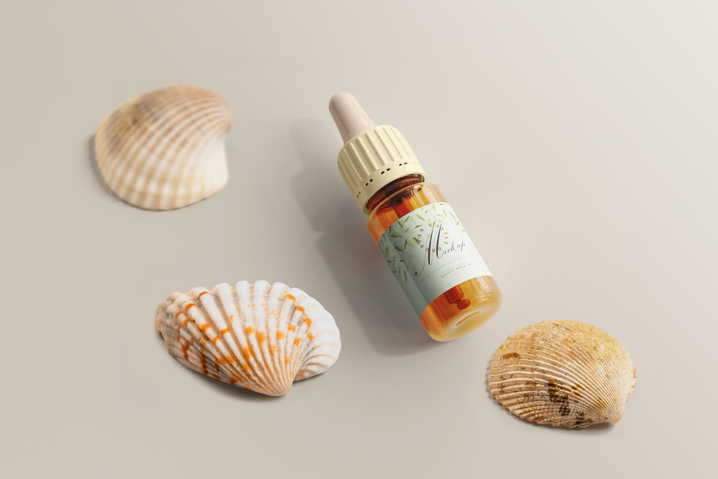 Amber Glass Dropper Bottle Mockup