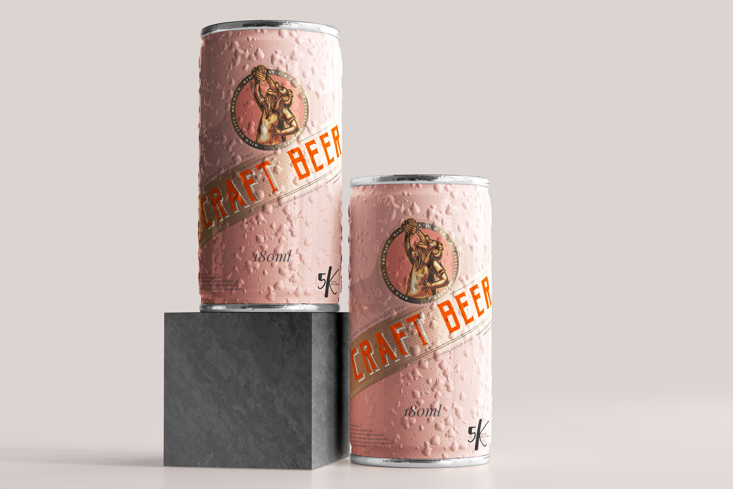 Small Soda or Beer Can Mockup with Condensation Effect
