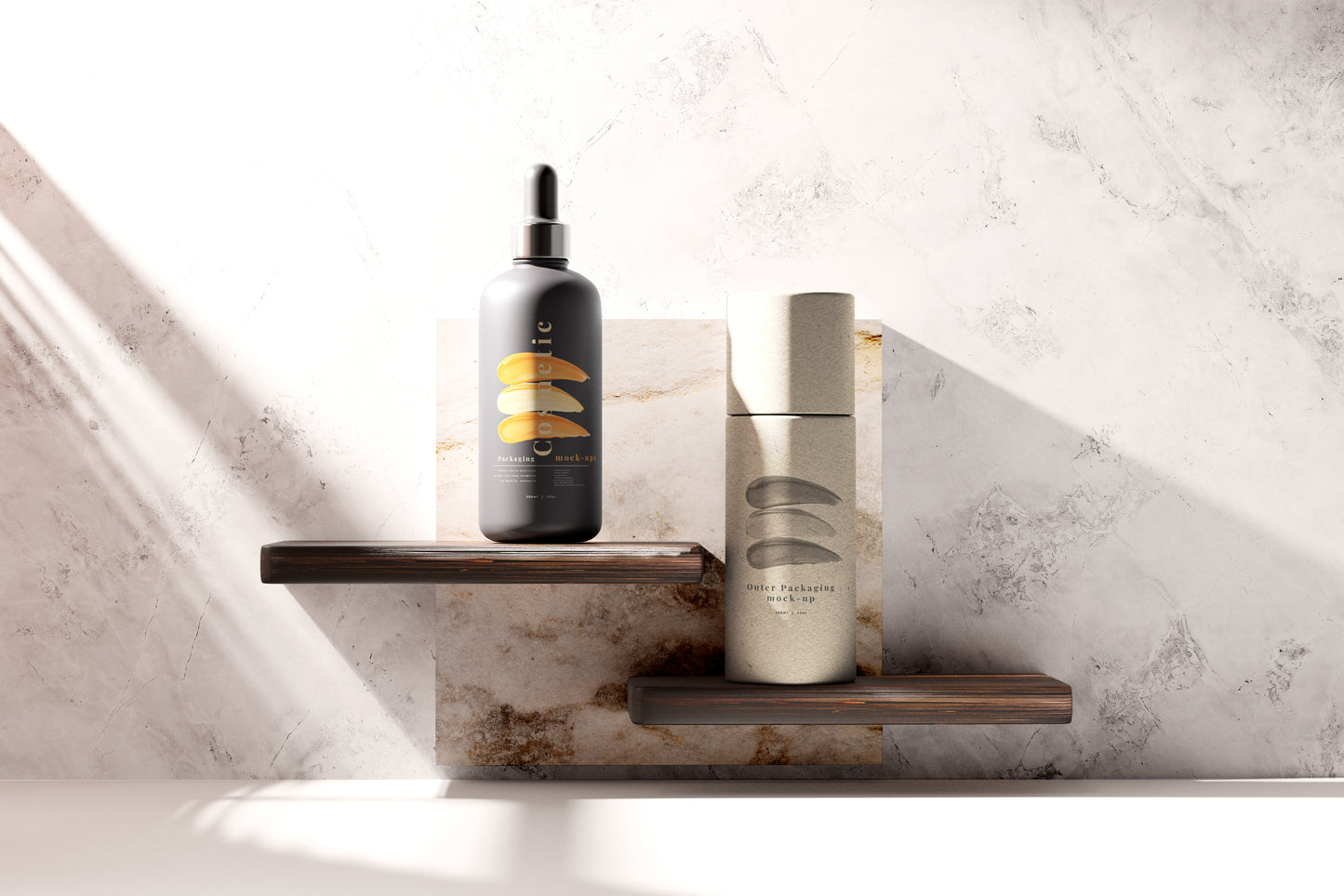 Dark Color Plastic Dropper or Serum Bottle Mockup