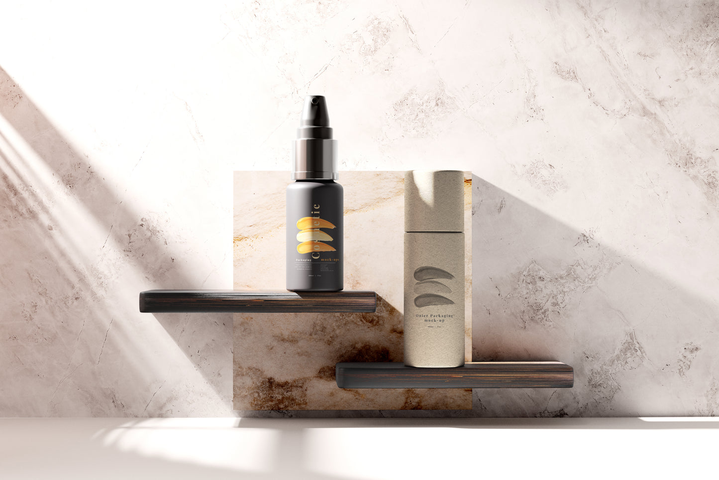 Dark Color Plastic Spray Bottle Mockup