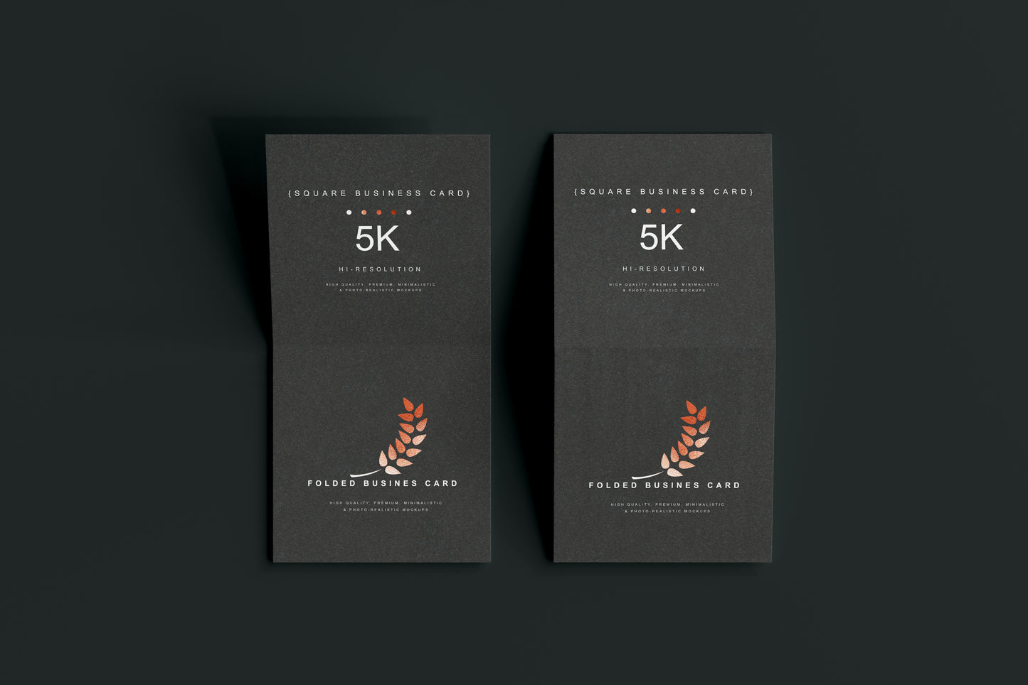 Square Folded Business Card Mockups