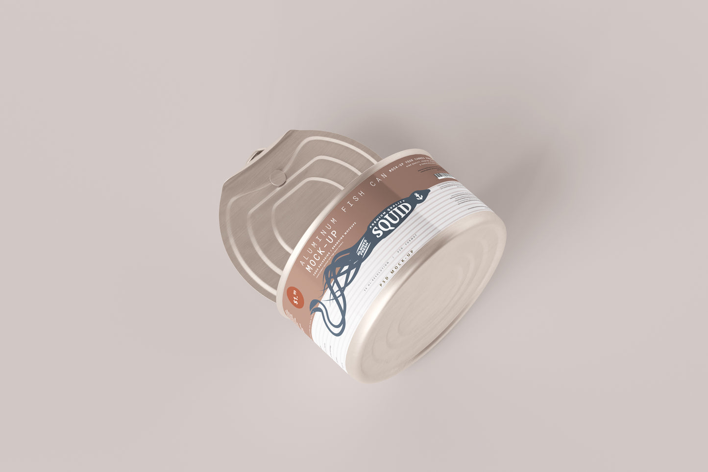 Easy Open Small Aluminum Food Can Mockup