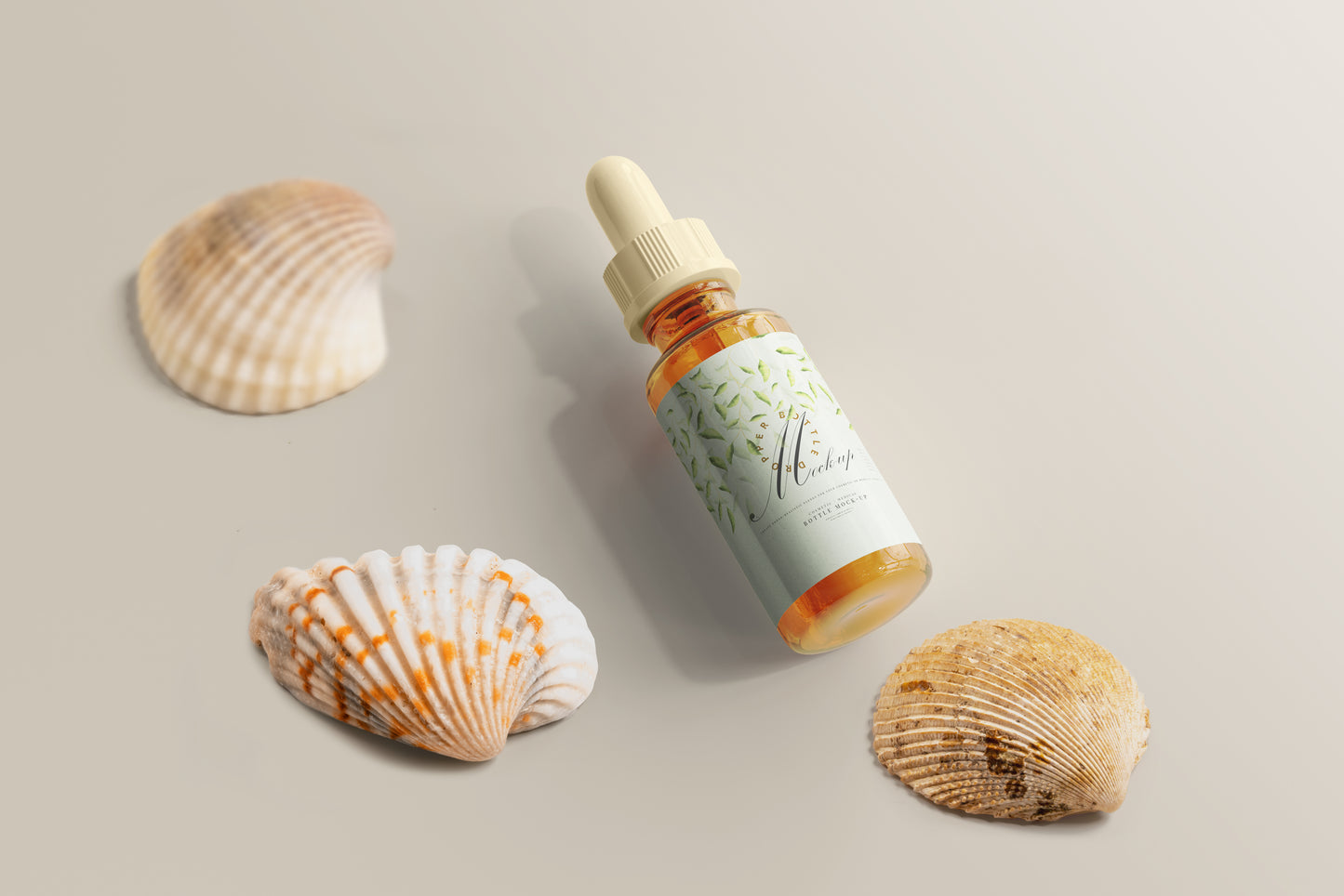 Amber Glass Dropper Bottle Mockup