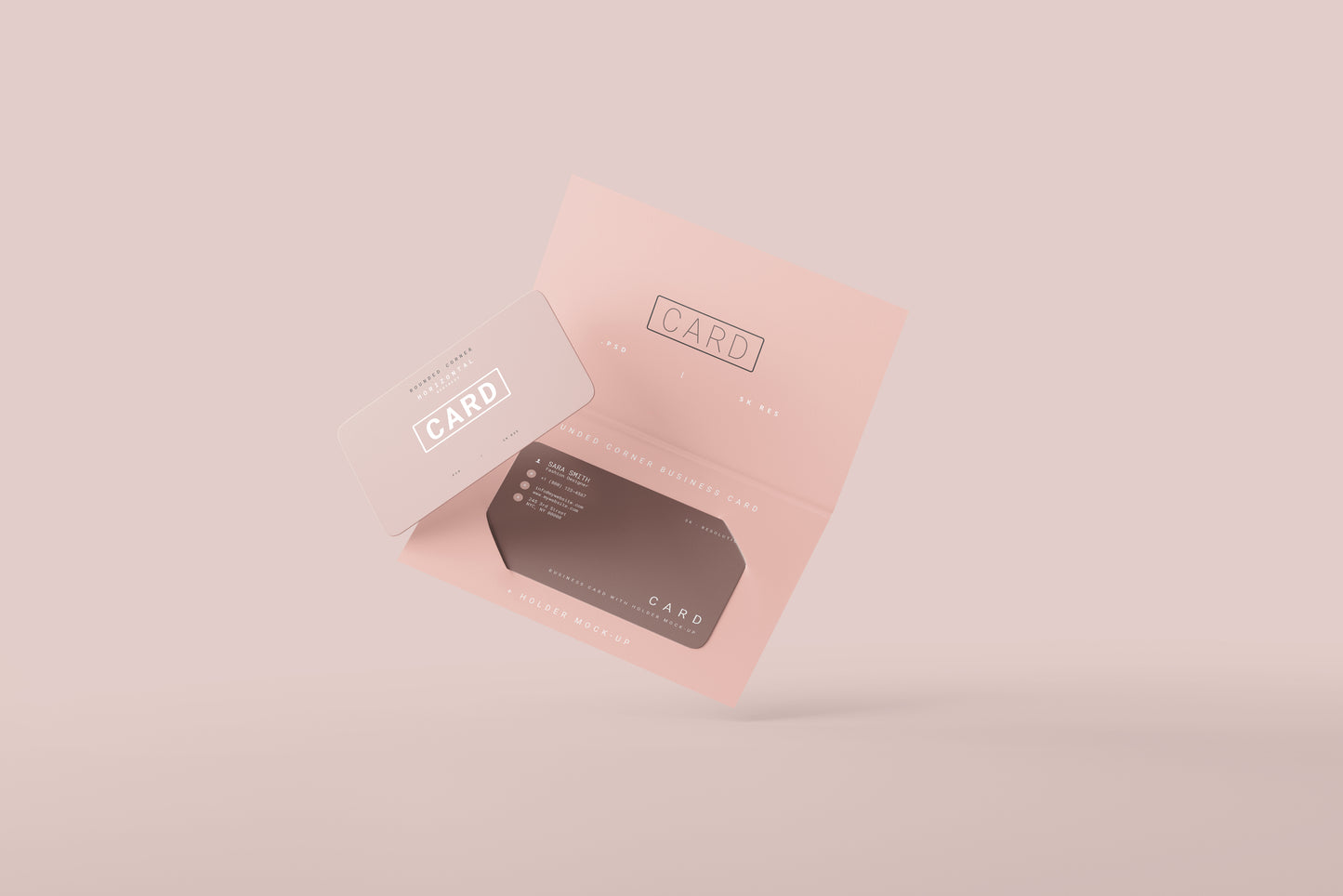 Business Card with Holder Mockup