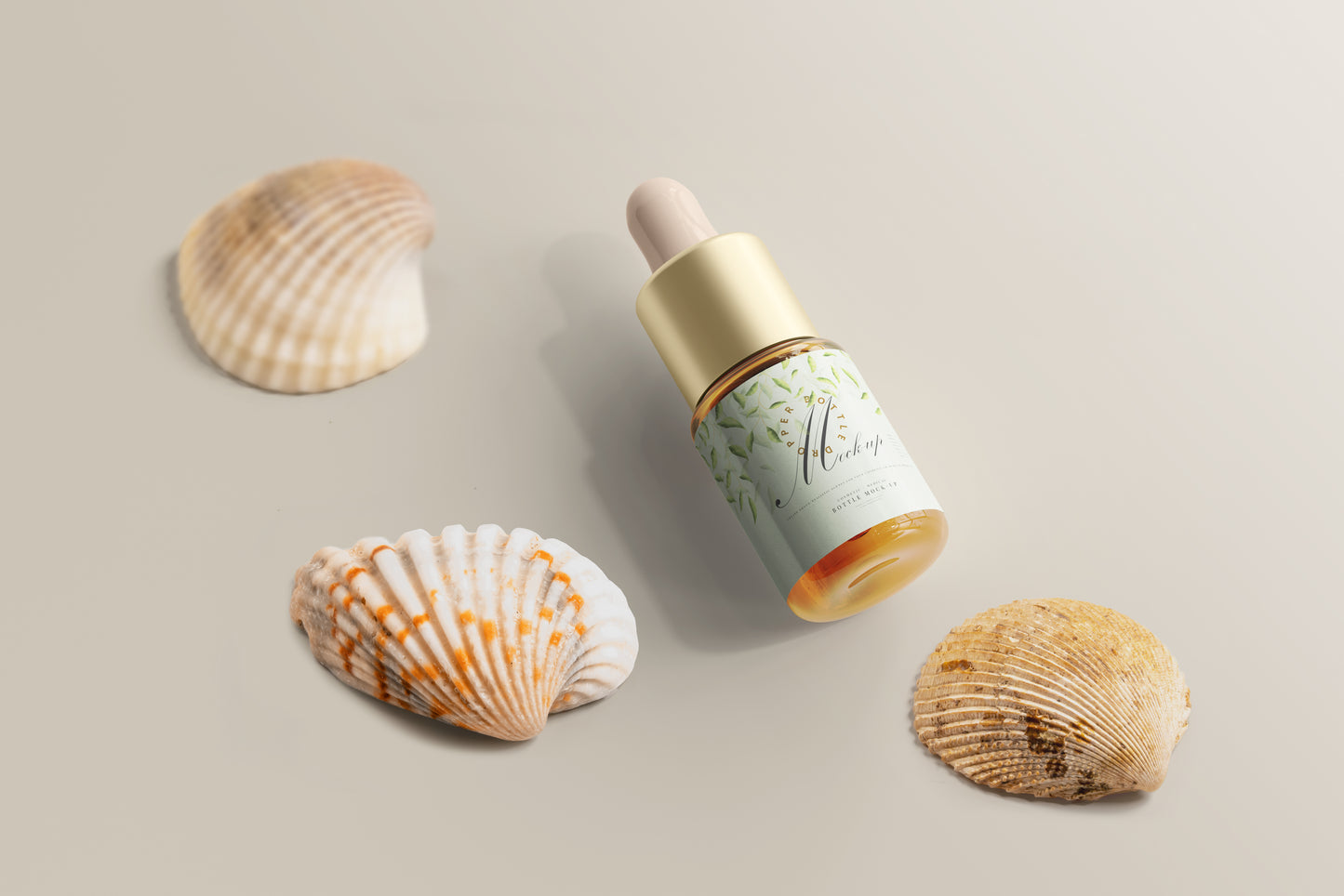 Amber Glass Dropper Bottle Mockup
