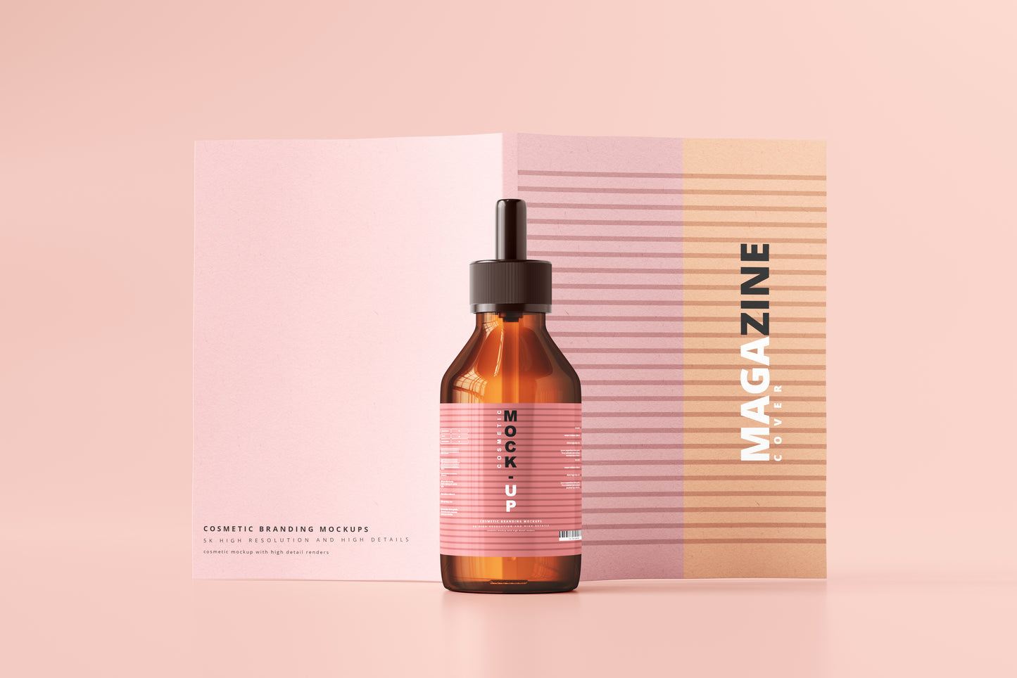 Amber Glass Dropper Bottle Mockups
