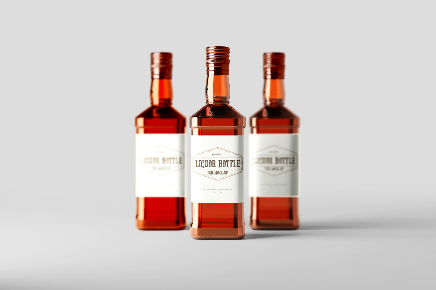 Square Hard Liquor Bottle Mockups