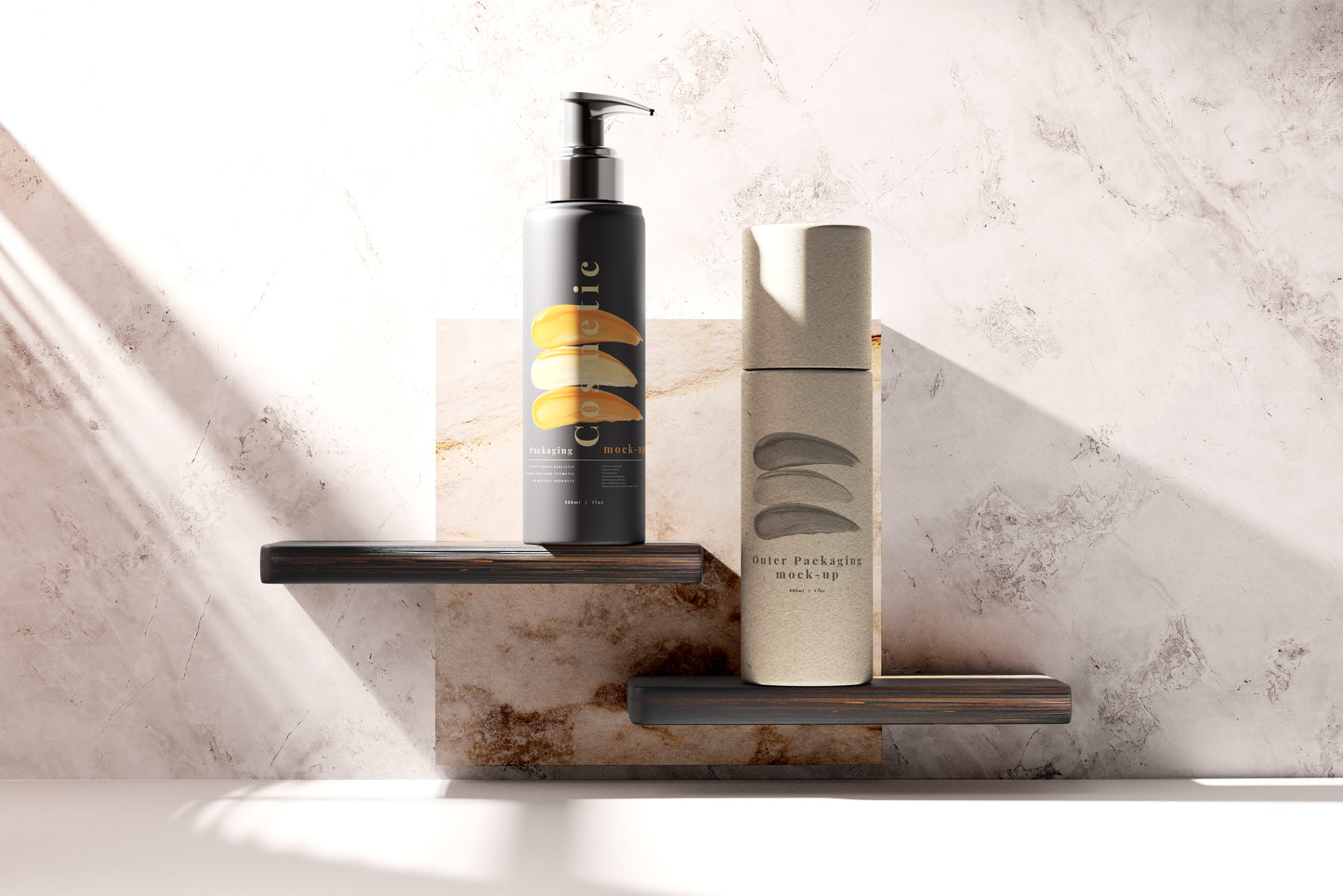 Dark Color Plastic Pump Dispenser Bottle Mockup