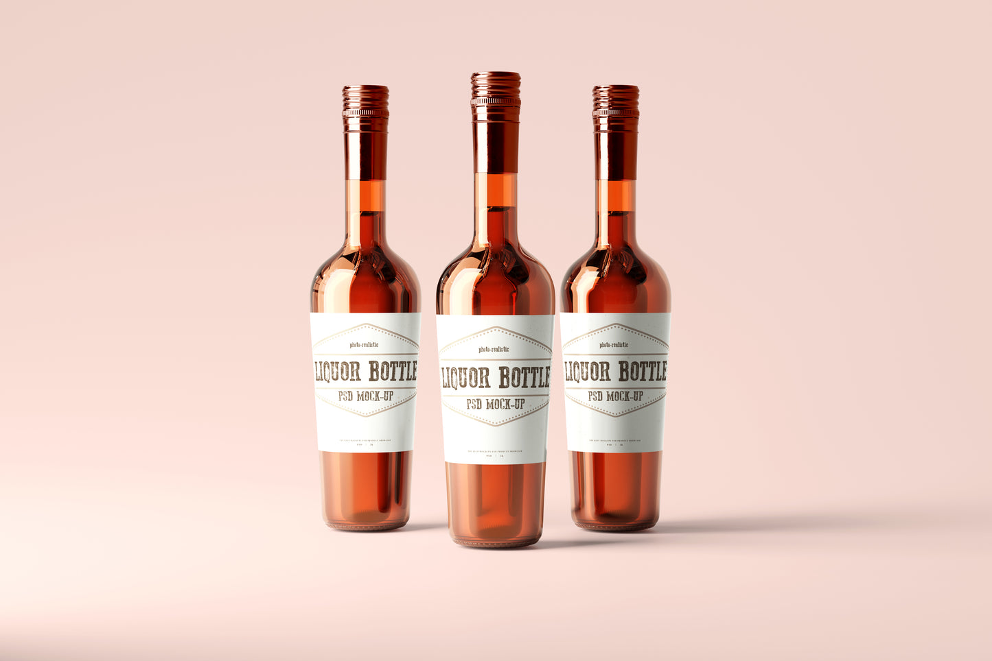 Round Hard Liquor Bottle Mockups