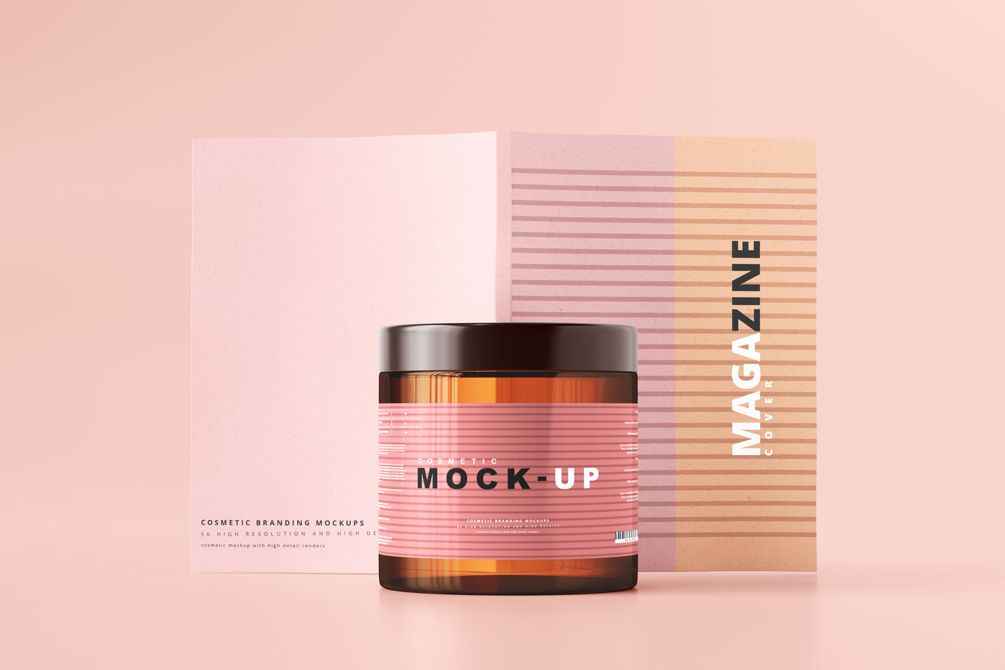 Amber Glass Cosmetic Jar Mockups