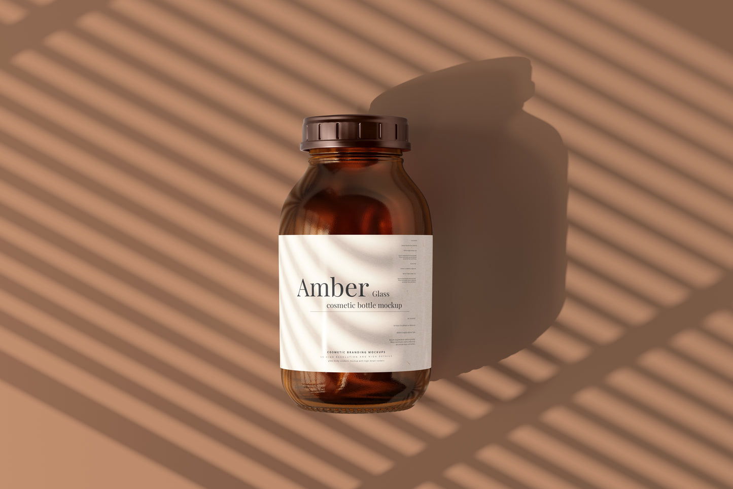 Amber Glass Bottle Mockup
