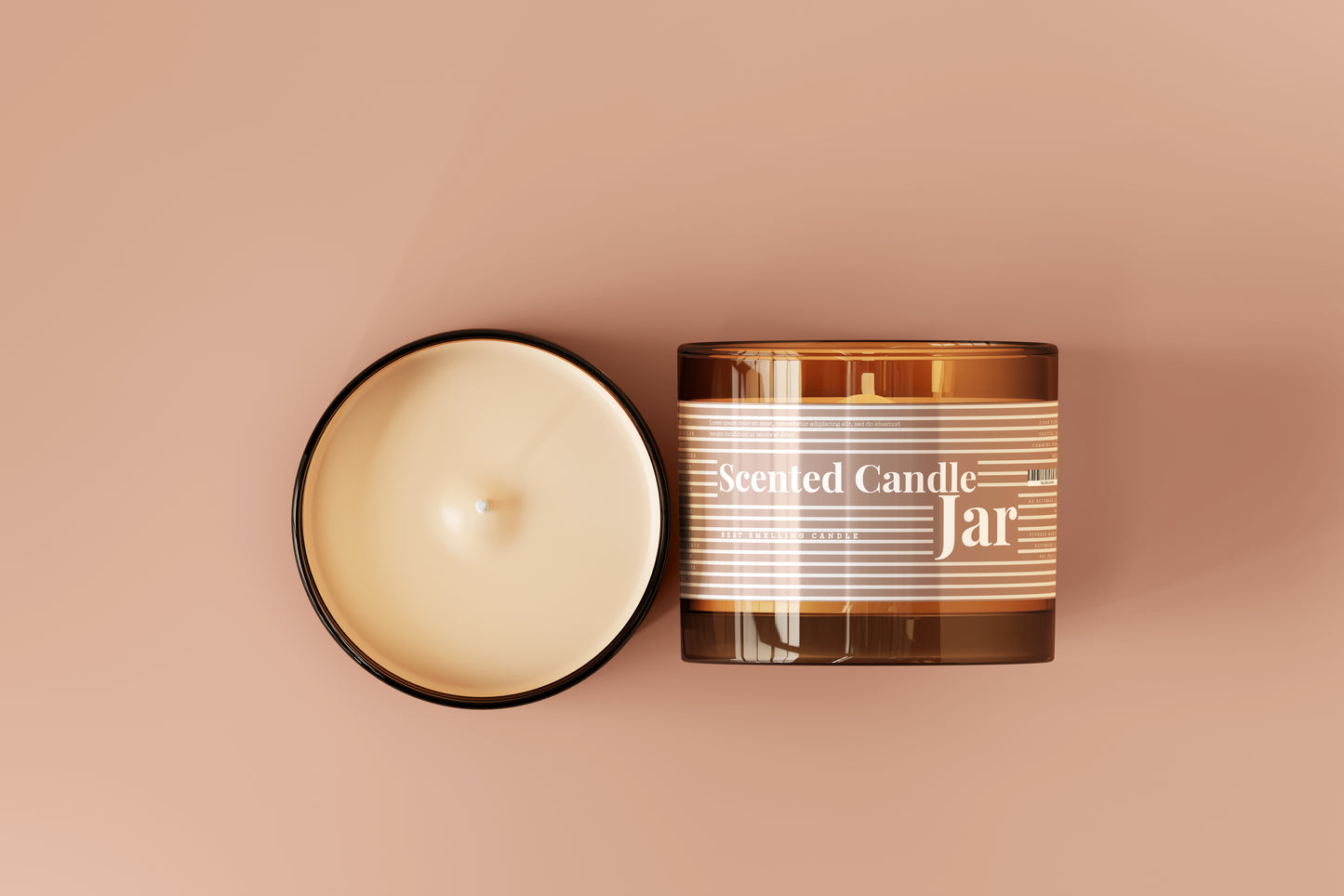 Amber Glass Candle Jar Mockups