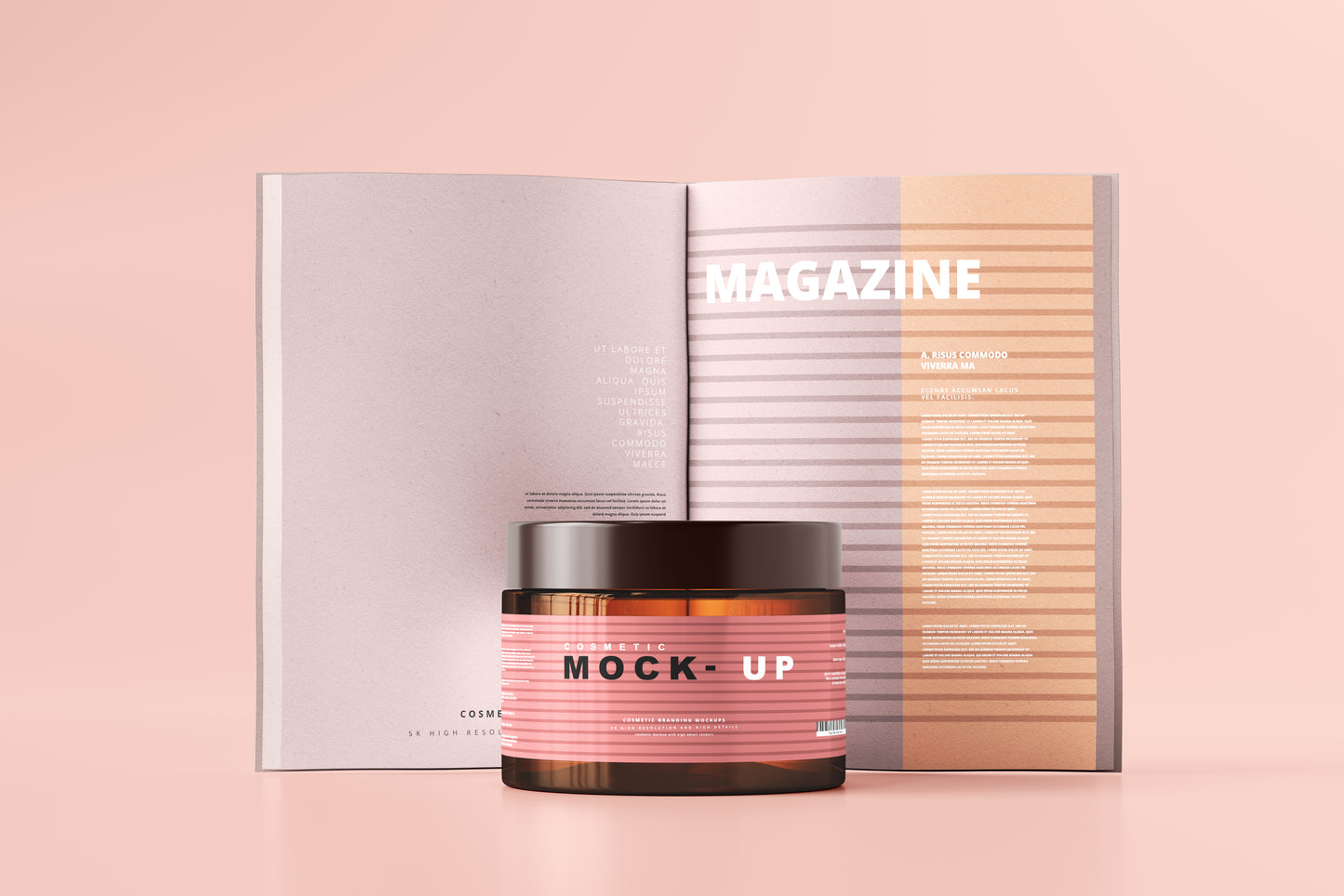 Amber Glass Cosmetic Jar Mockups