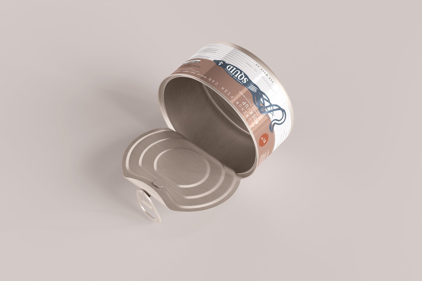 Easy Open Small Aluminum Food Can Mockup