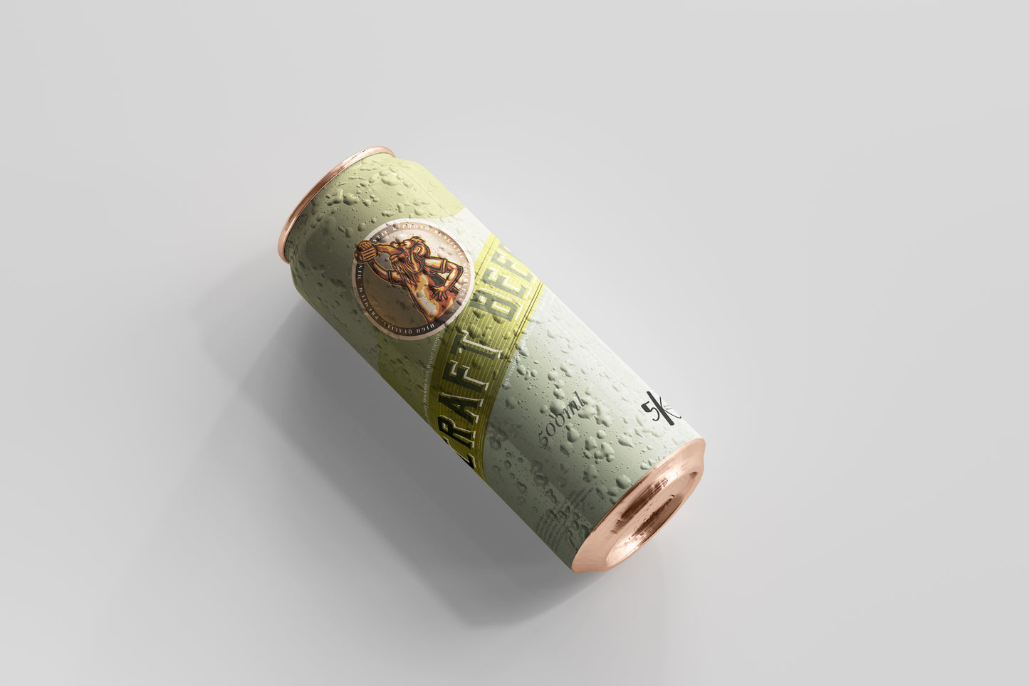Large Sleek Beer Can Mockup with Condensation Effect