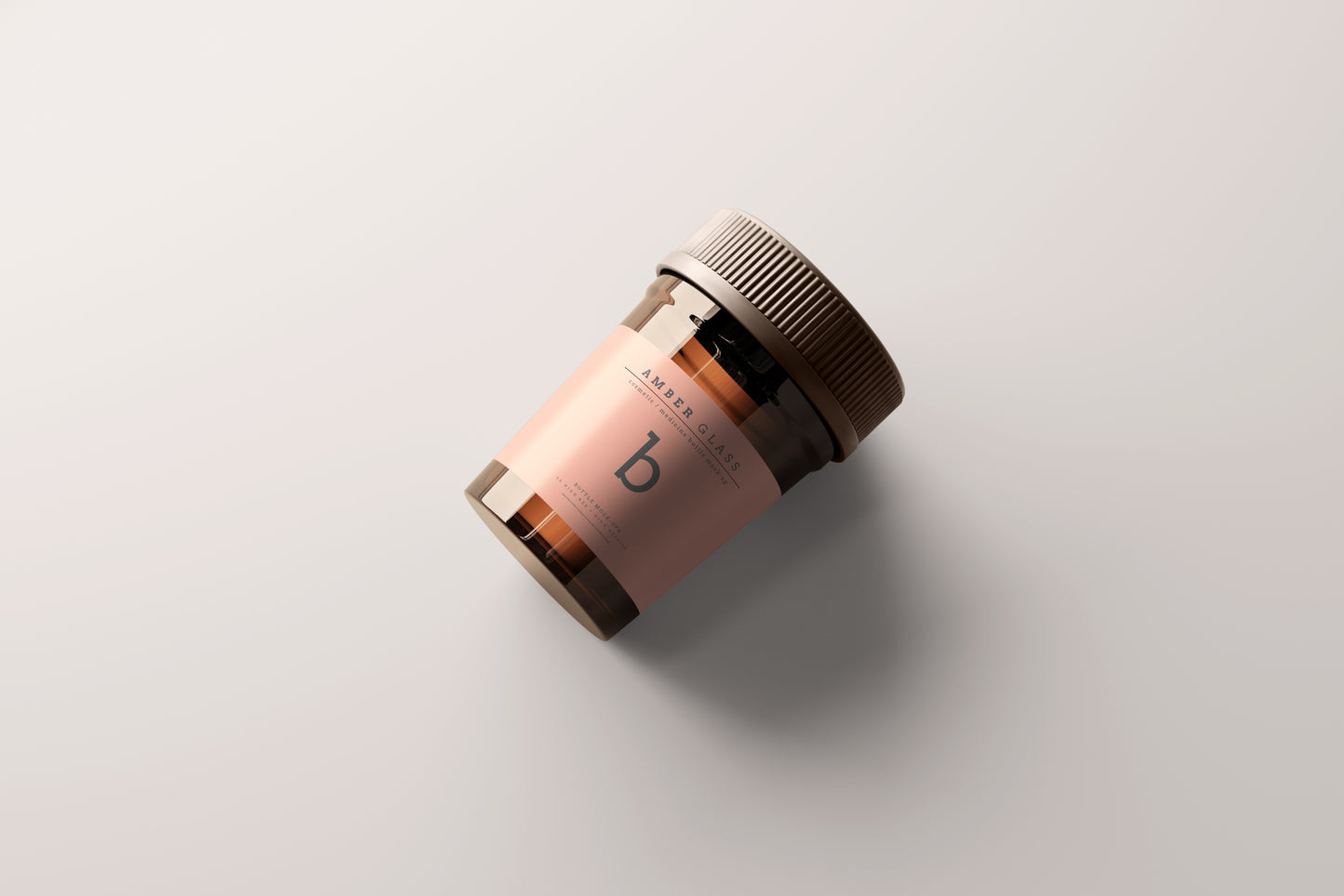 Amber Glass Pills Bottle Mockups