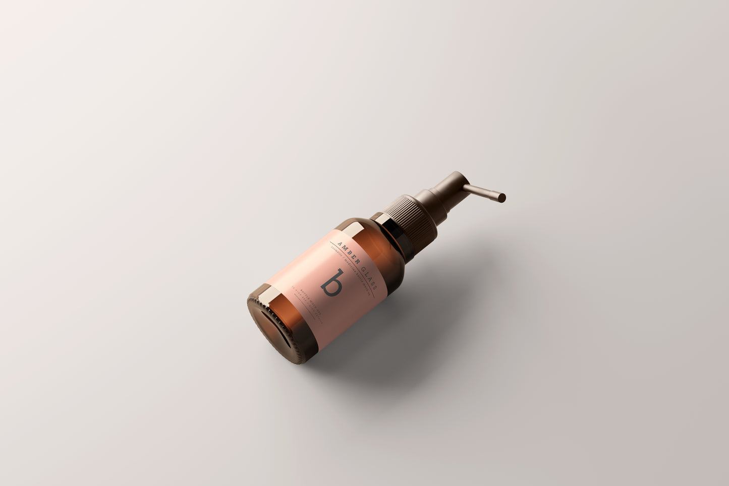 Amber Glass Throat Spray Bottle Mockups