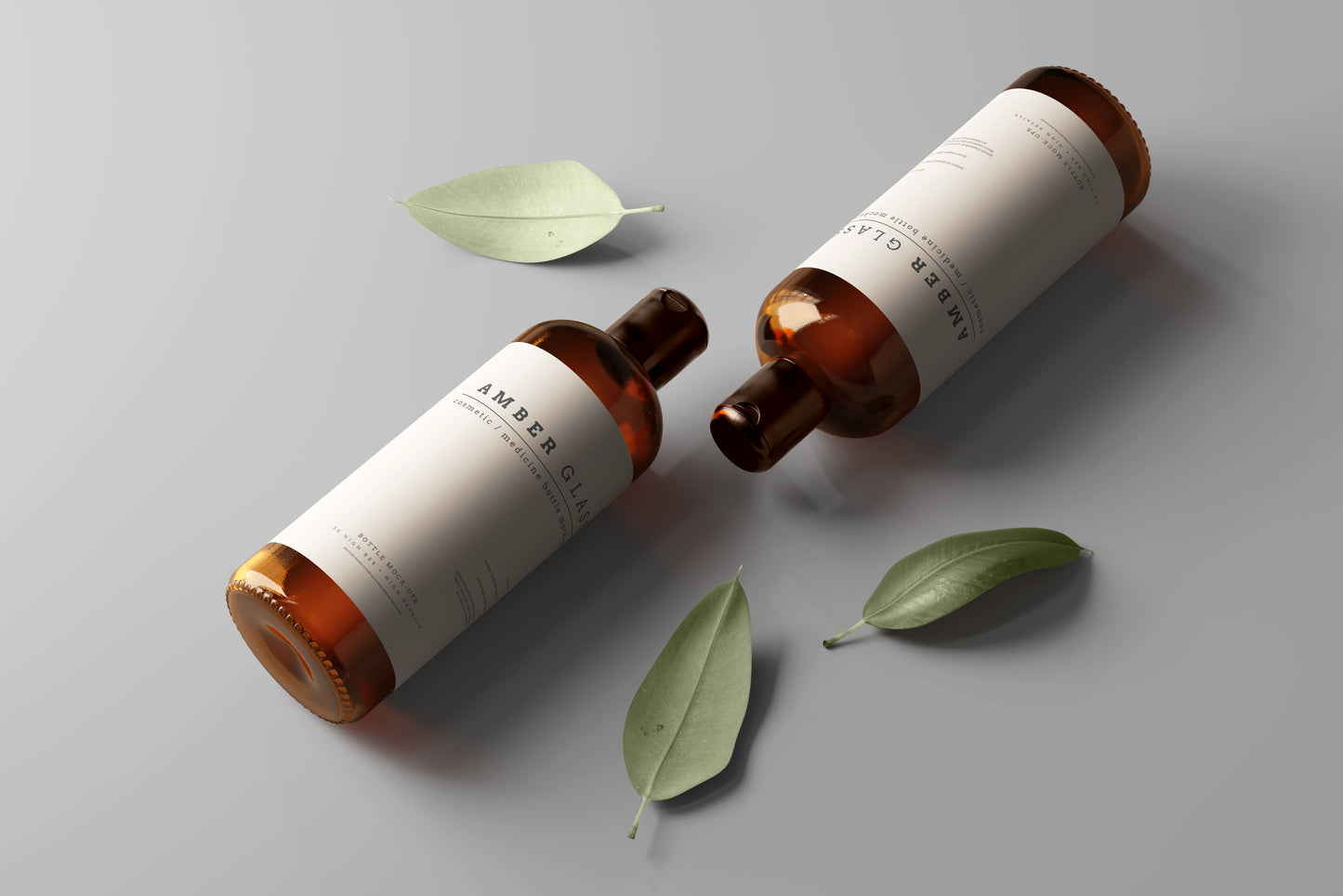 Amber Glass Bottle Mockups