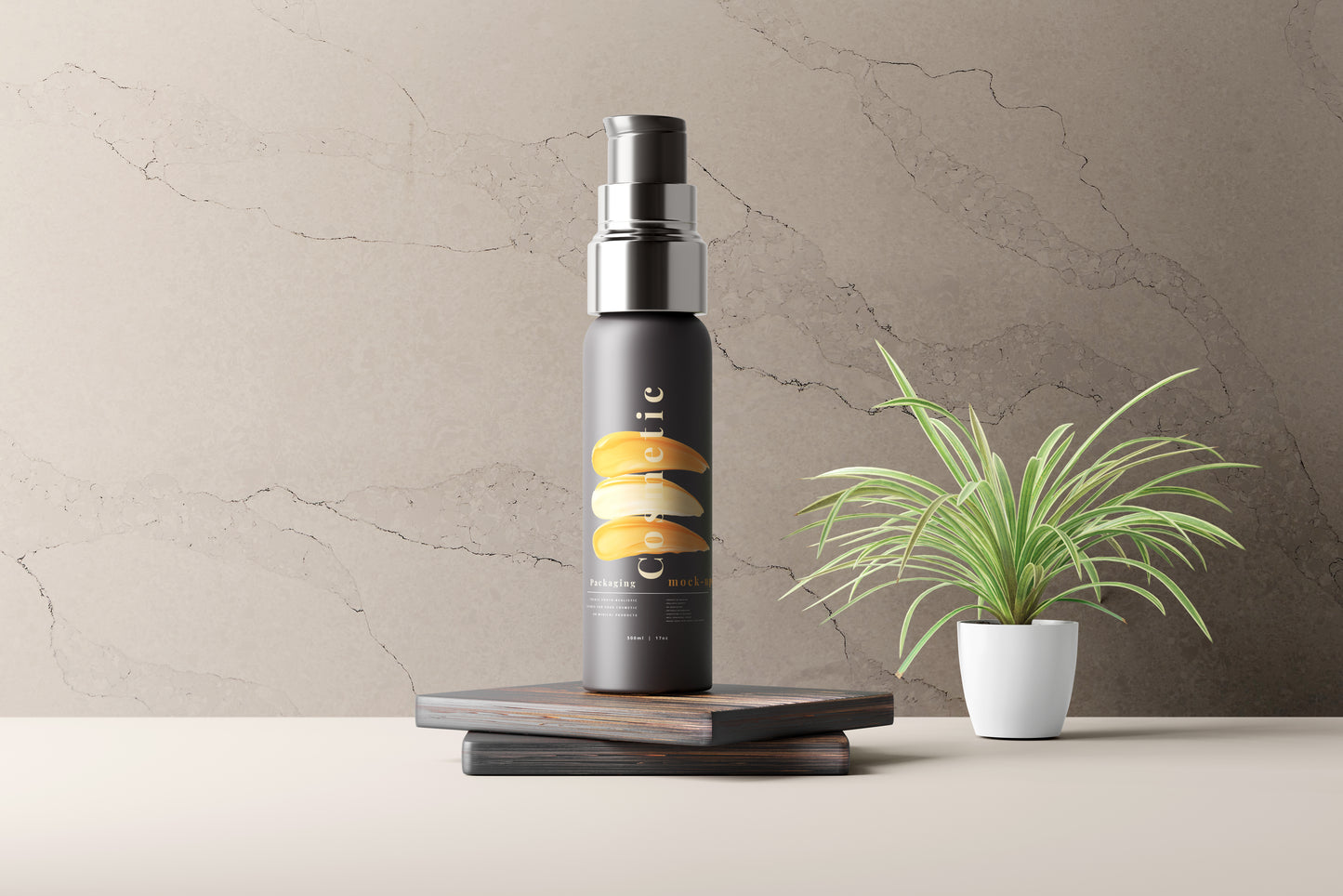 Dark Color Plastic Spray Bottle Mockup