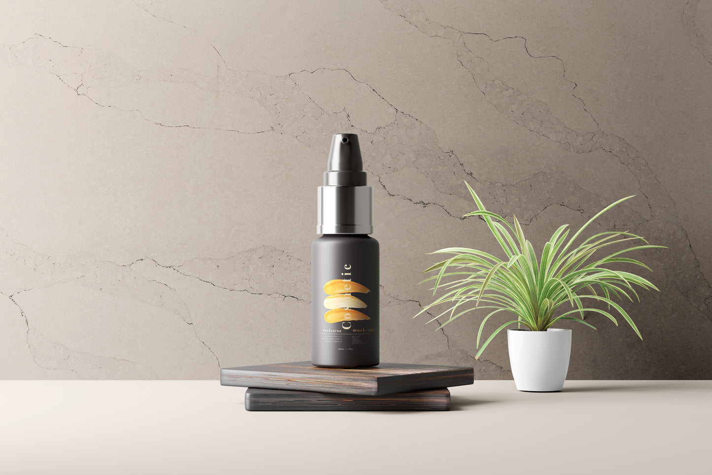 Dark Color Plastic Spray Bottle Mockup