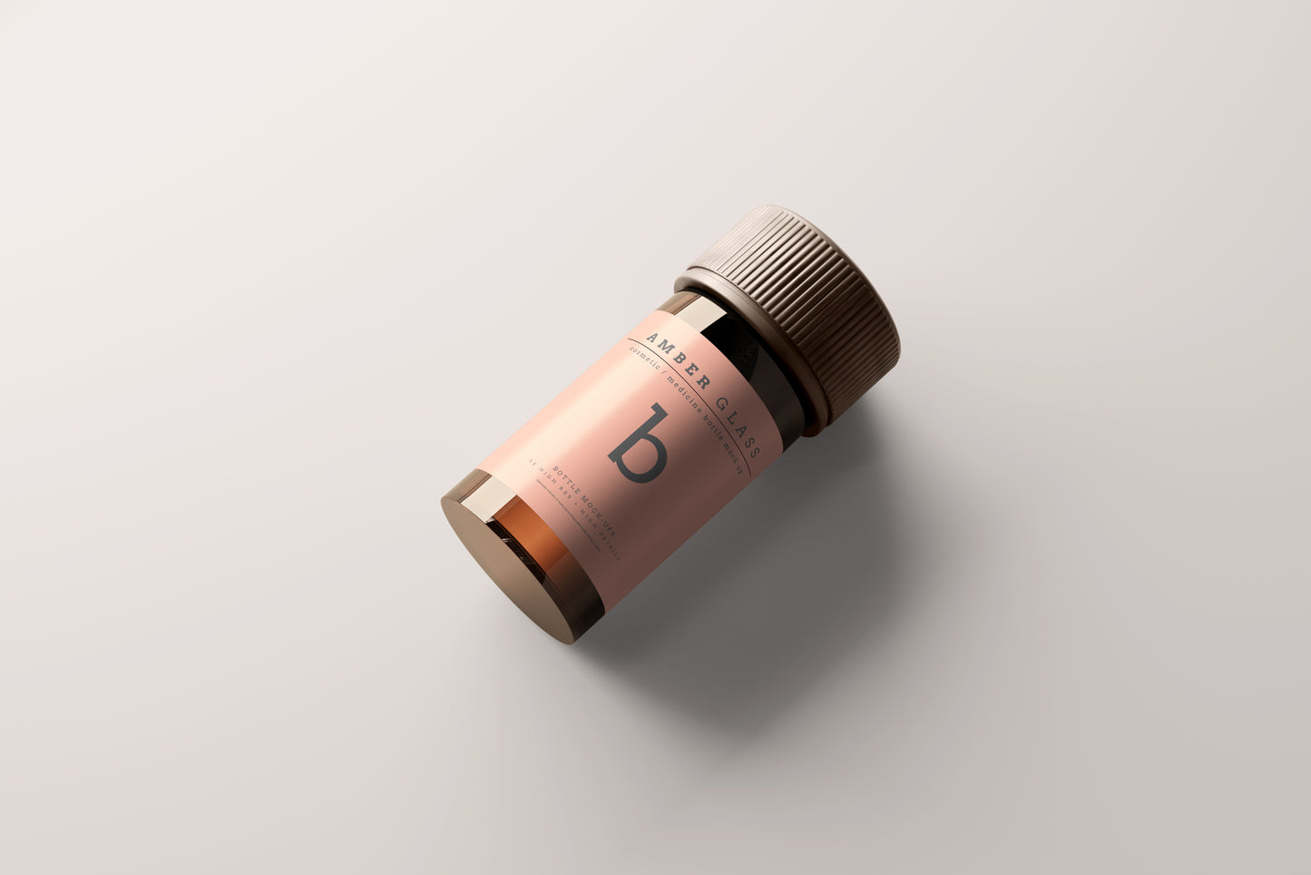 Amber Glass Bottle Mockup
