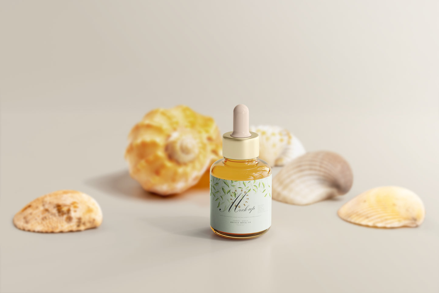 Amber Glass Dropper Bottle Mockup