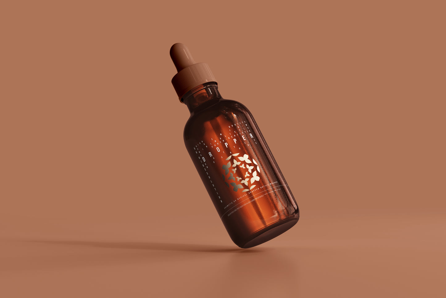 Amber Glass Dropper Bottle Mockup