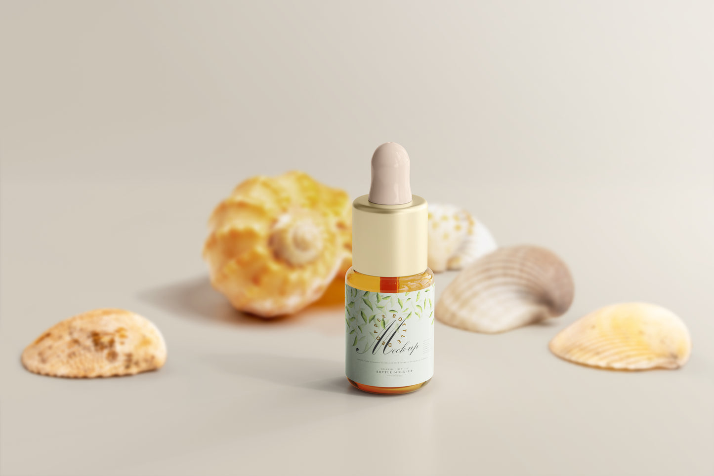 Amber Glass Dropper Bottle Mockup