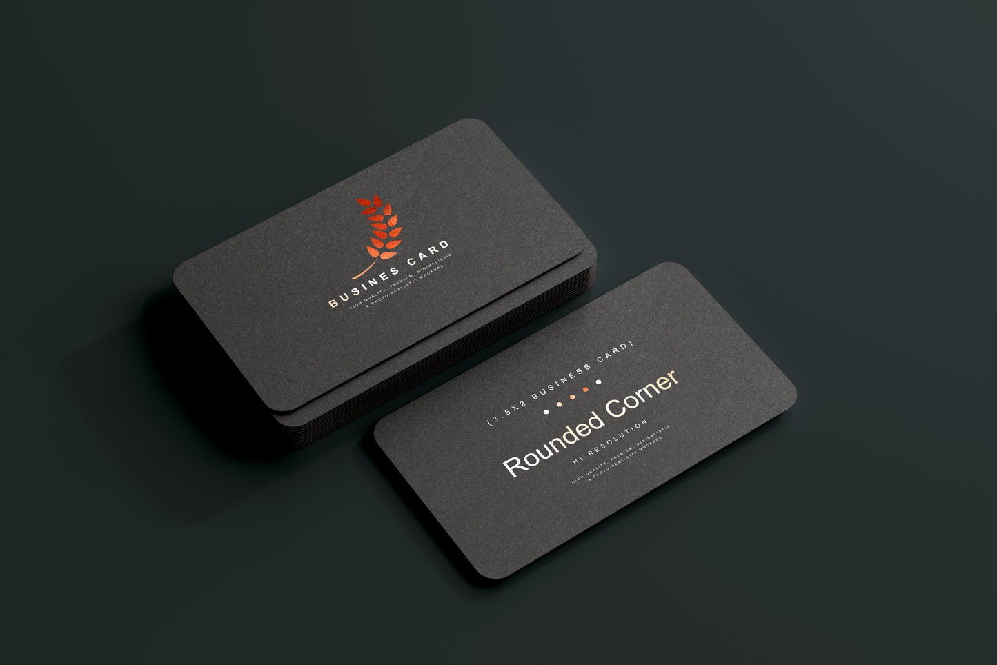 Rounded Corner Business Card Mockups