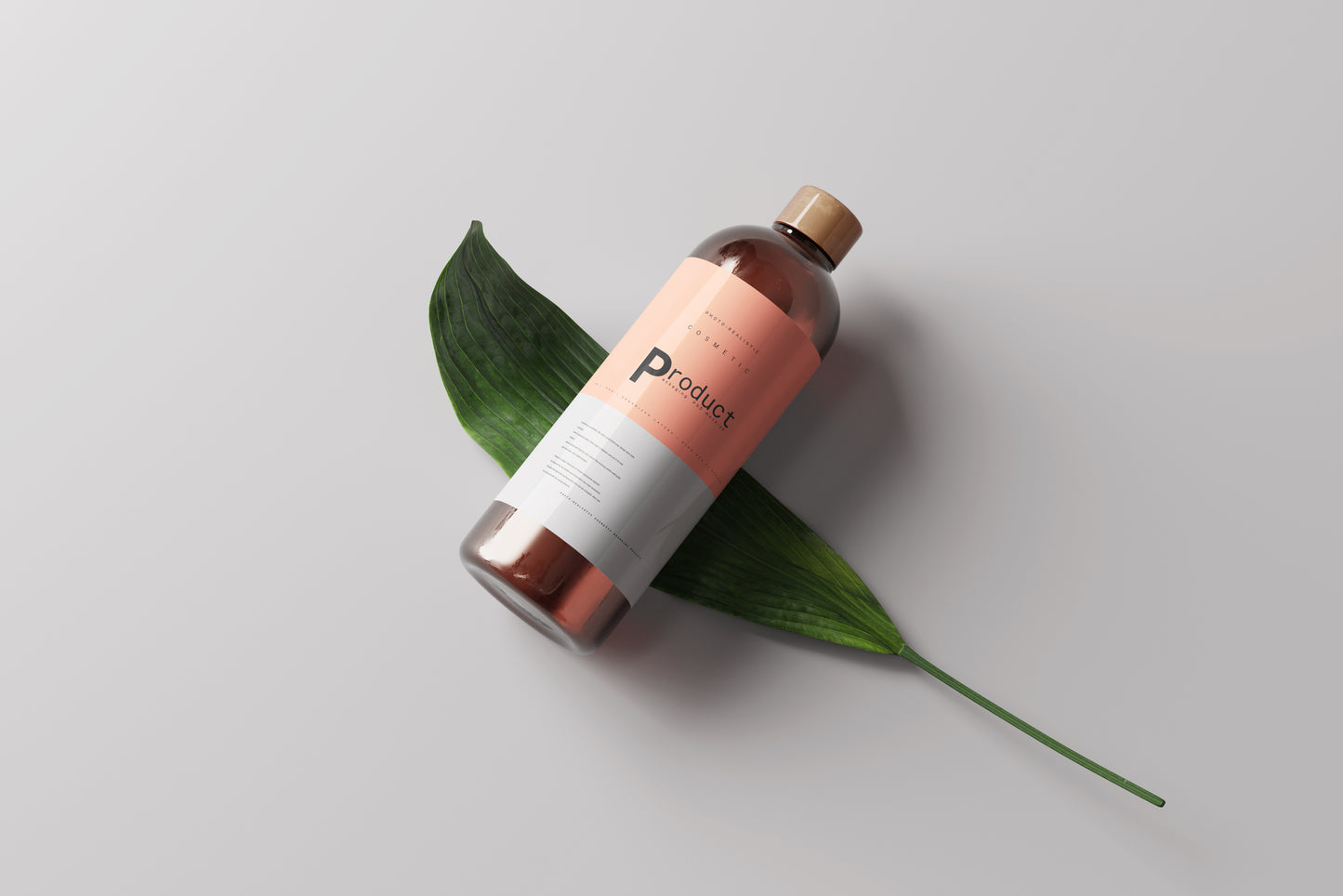 Amber Glass Bottle Mockup
