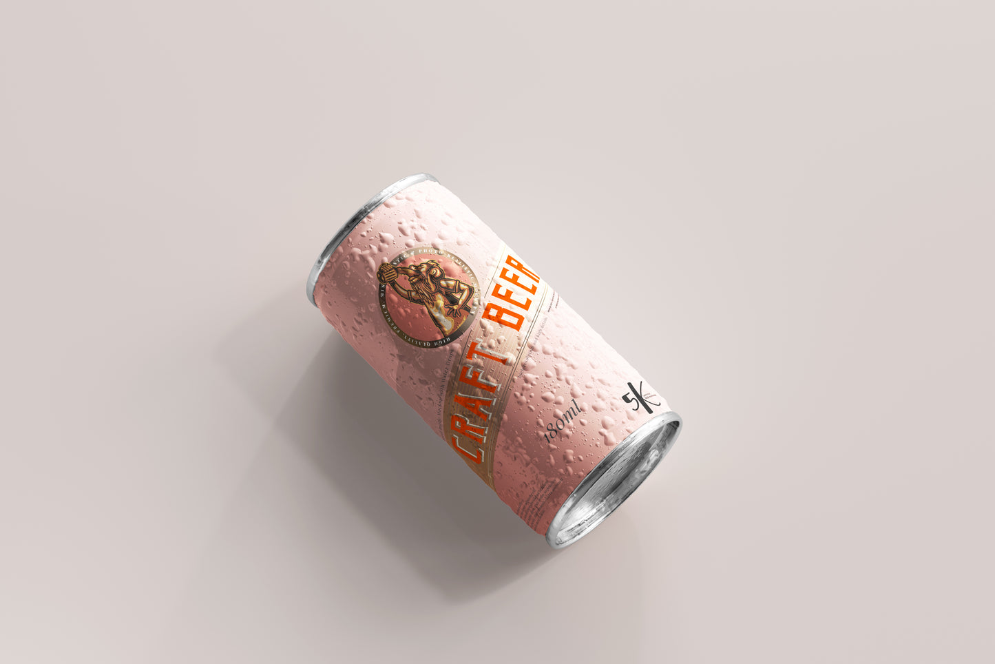 Small Soda or Beer Can Mockup with Condensation Effect