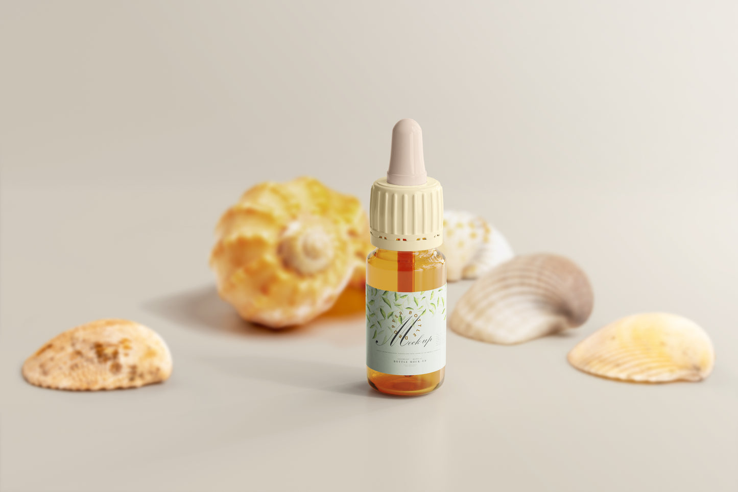 Amber Glass Dropper Bottle Mockup