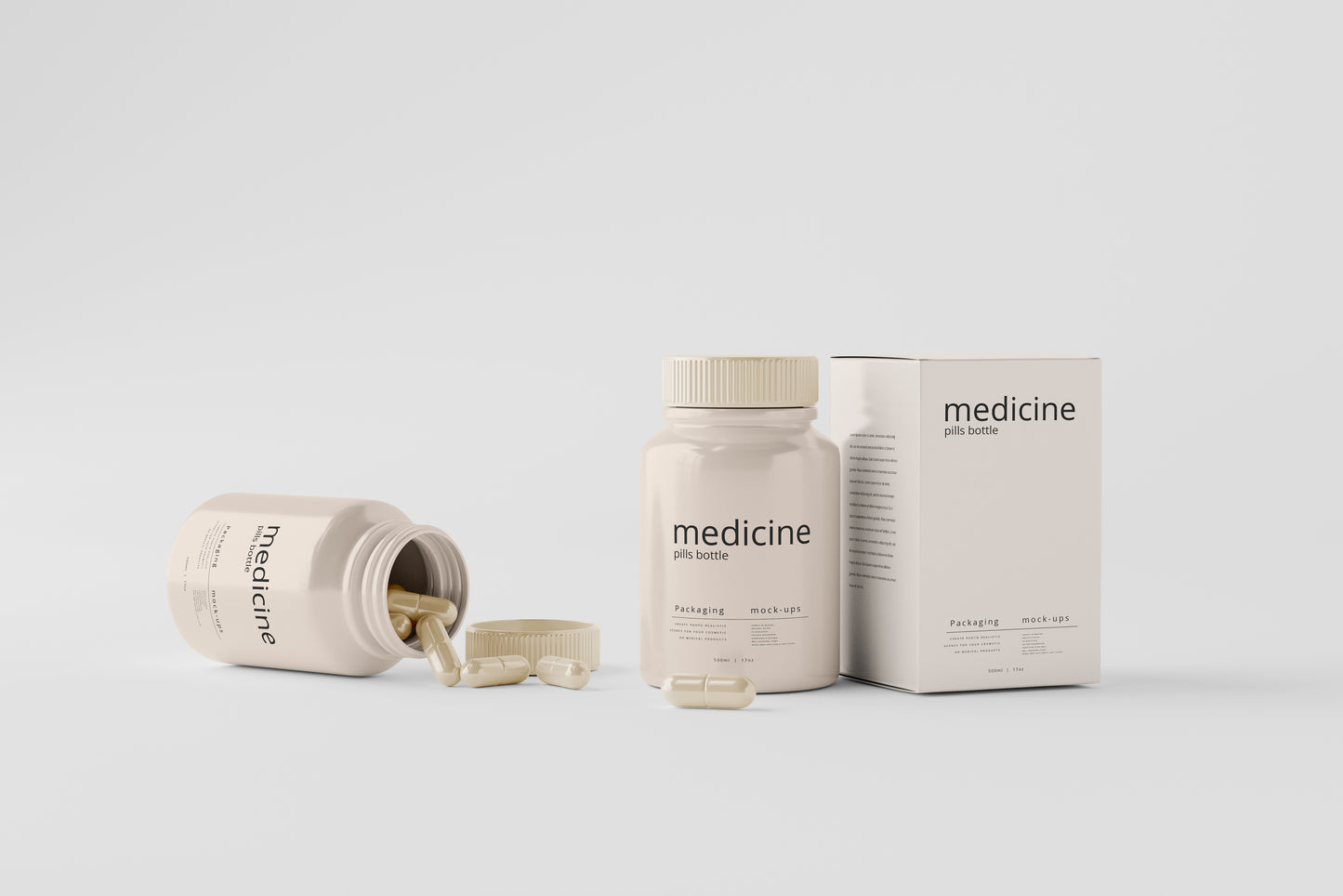 Capsules Bottle Mockups